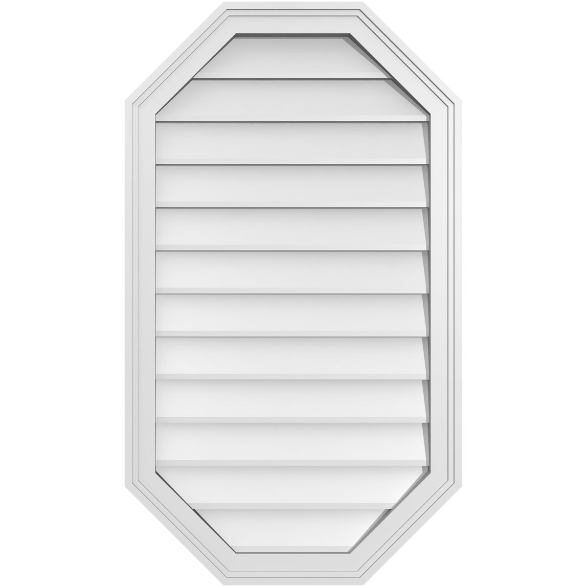 Ekena Millwork GVPOV22X3802SN 22-Inches x 38-Inches Off-white Octagon PVC Gable Louver Vent