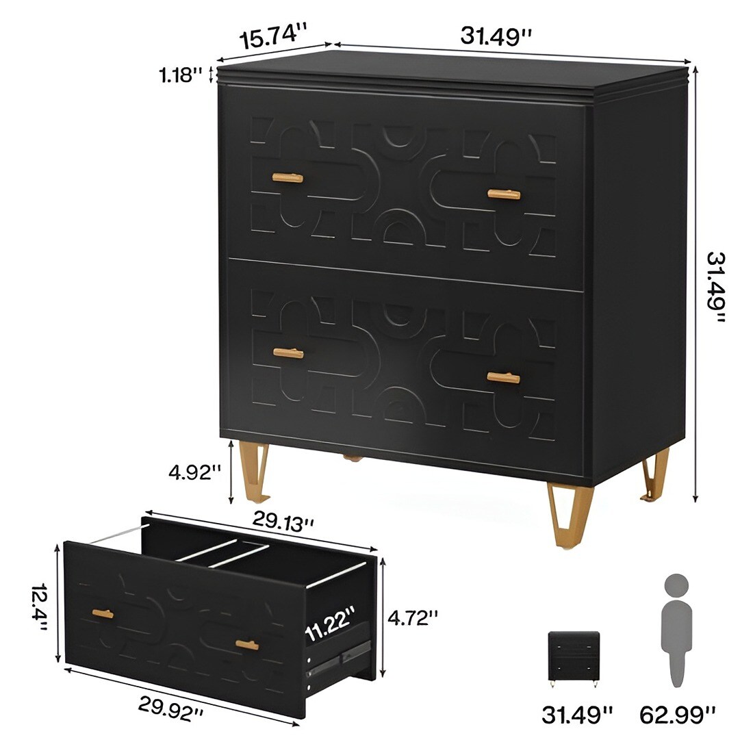 Slickblue D-FR-7956SGSKLB Filing-Cabinets - View #4