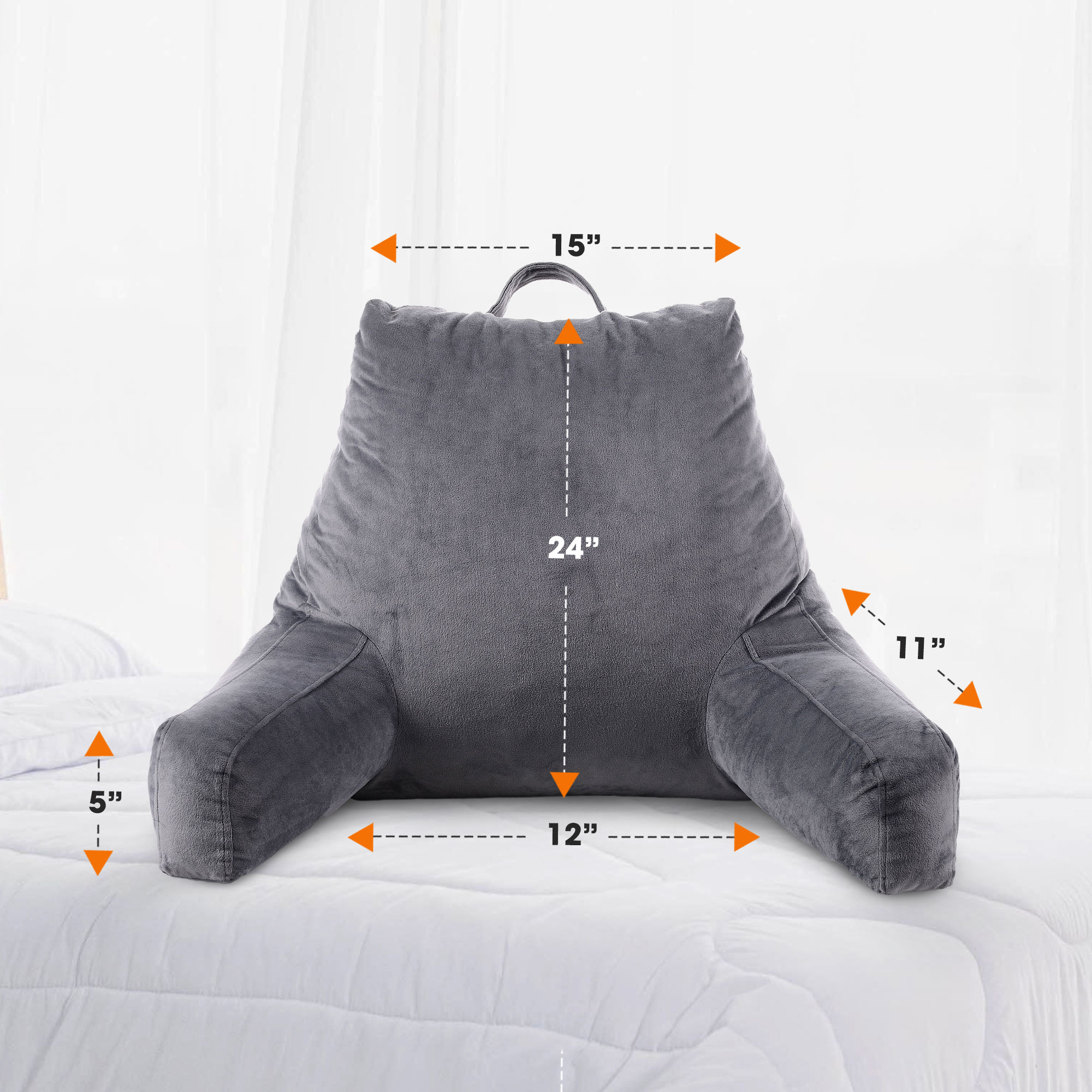 Cheer Collection CC-TVPL-GRY Accent-Pillows - View #2