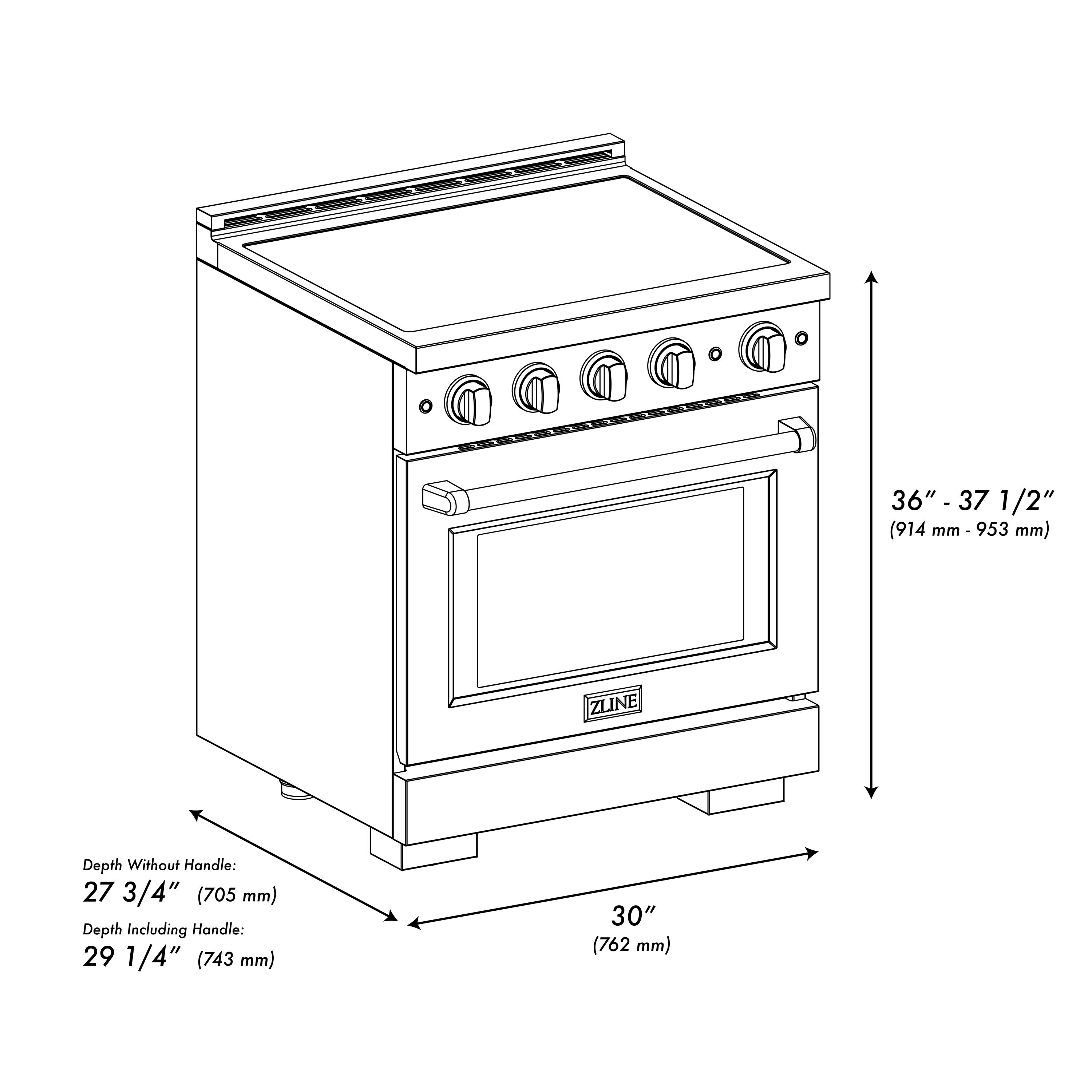 ZLINE KITCHEN & BATH SINR-BLM-30 Induction-Ranges-Cc - View #10