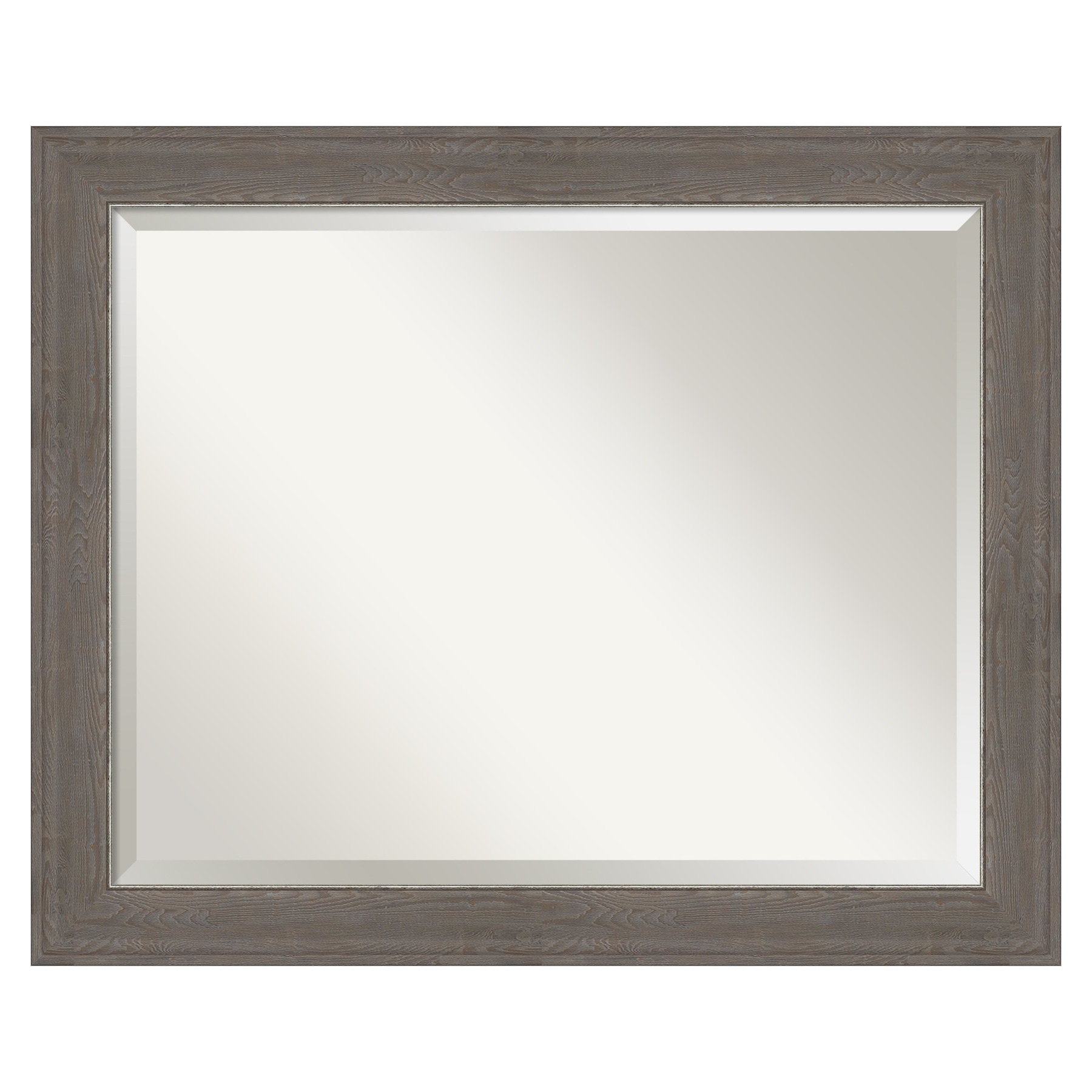 Alta Brown Grey Woodgrain and Silver Edge Full-Length Mirror
