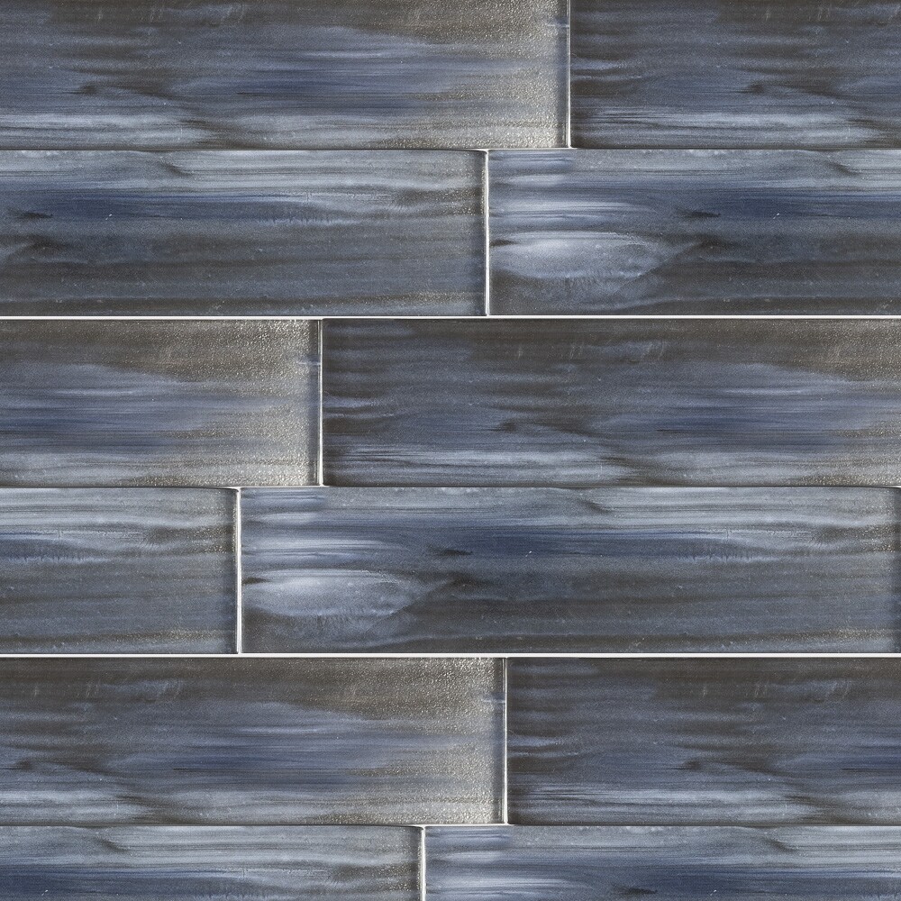 Elida Ceramica Blue 3-in x 12-in Glossy Glass Subway Wall Tile