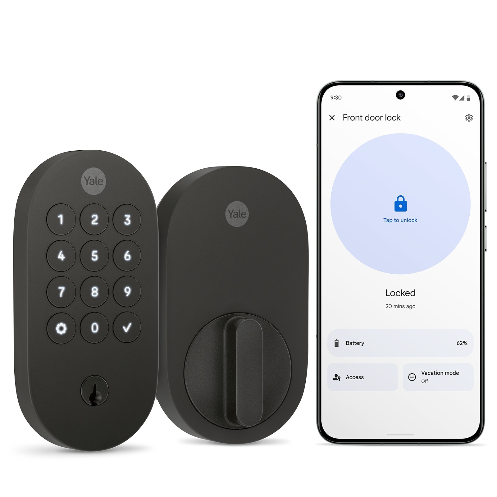 Yale YRD510-MT1-BLK Google Home Matte Black Smart Lock Electronic Deadbolt Bluetooth and Keypad
