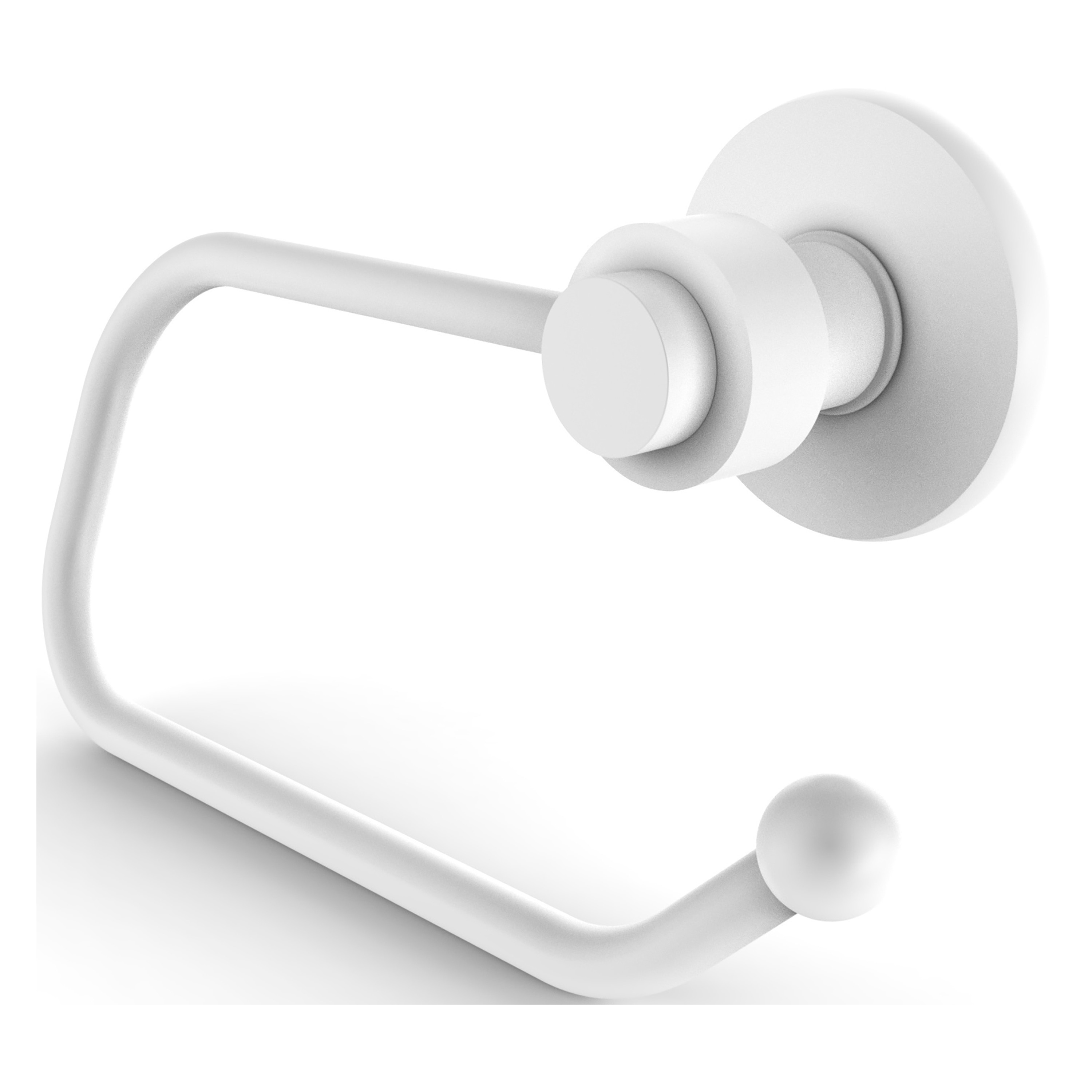 Allied Brass 924E-WHM Mercury Matte White Wall mount Single post Toilet Paper Holder 1 -Rolls with Storage
