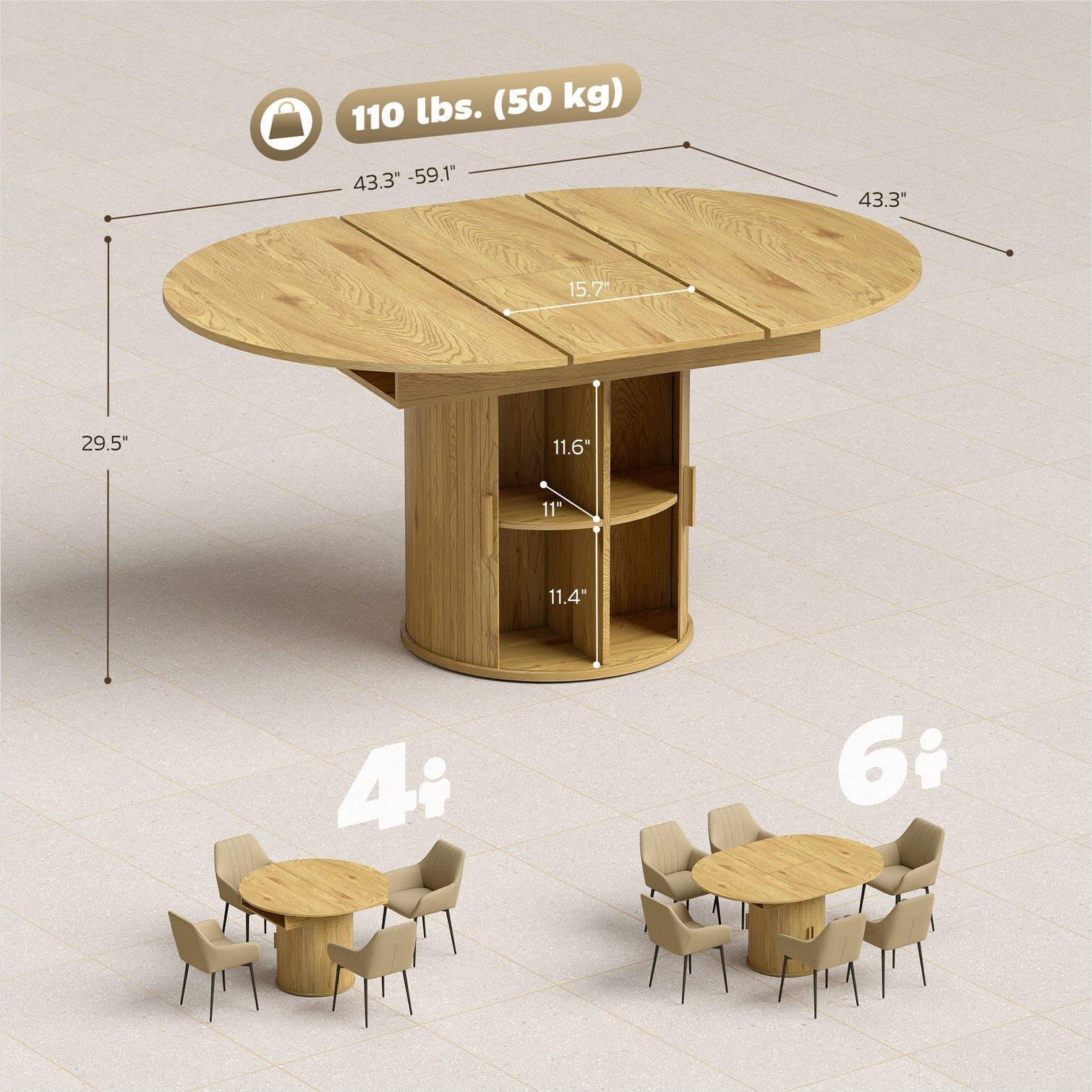 sunjurt XXQ632G68WFH Dining-Tables - View #7