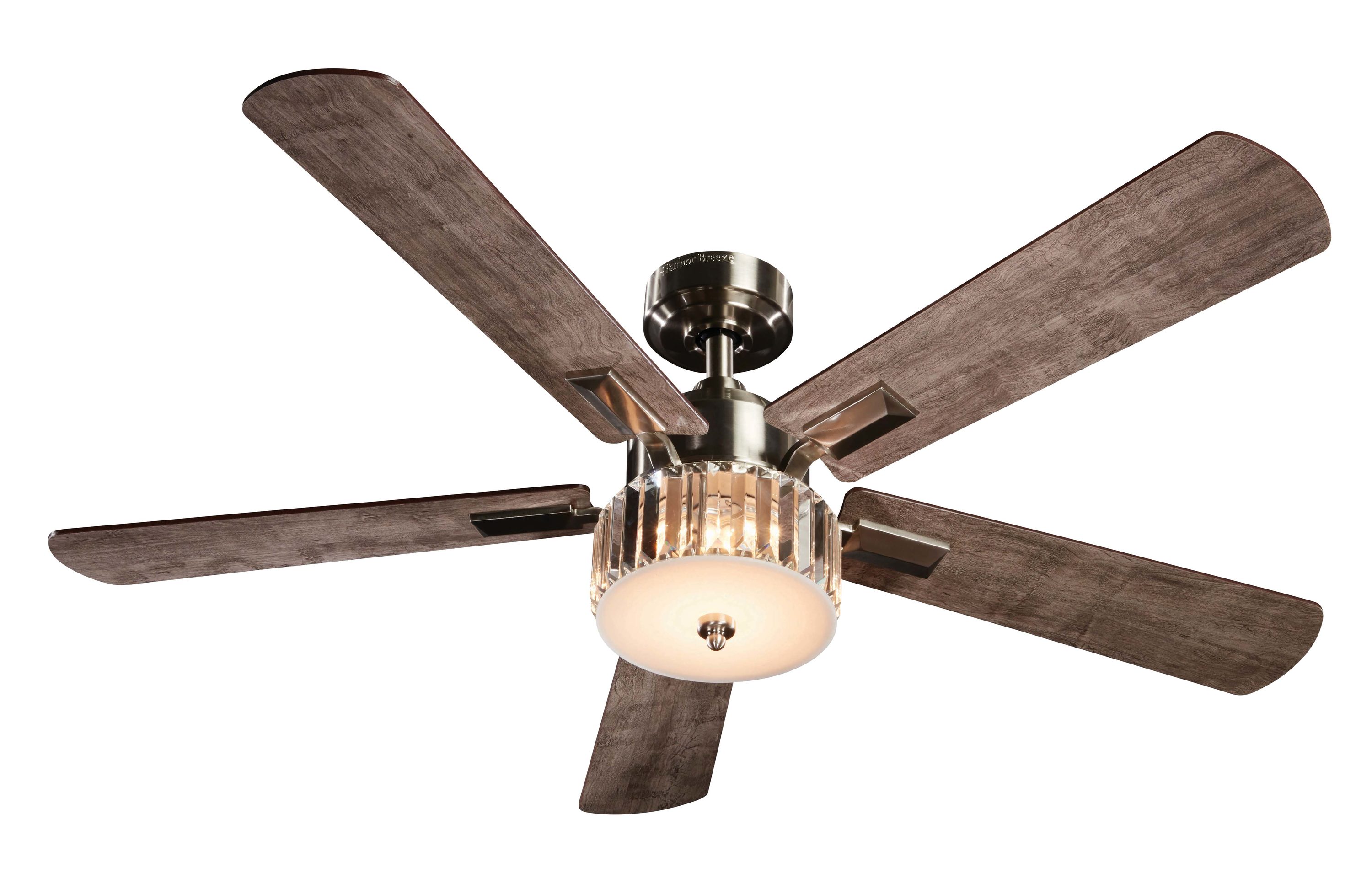 Harbor Breeze Elms 52 In Brushed Nickel Color Changing Integrated Led Indoor Ceiling Fan With Light And Remote 5 Blade The Fans Department At Lowes Com