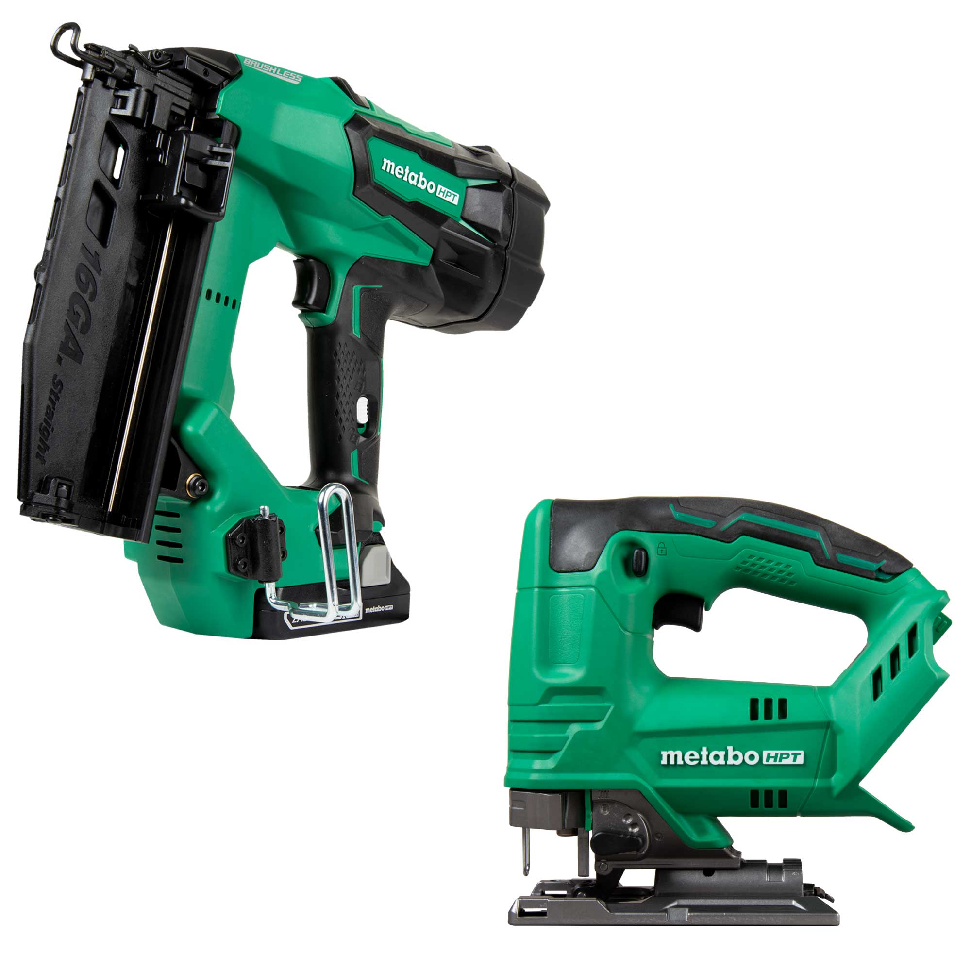 Metabo HPT MultiVolt 18-Volt 16-Gauge Cordless Finish Nailer with MultiVolt 18-volt Variable Keyless Cordless Jigsaw