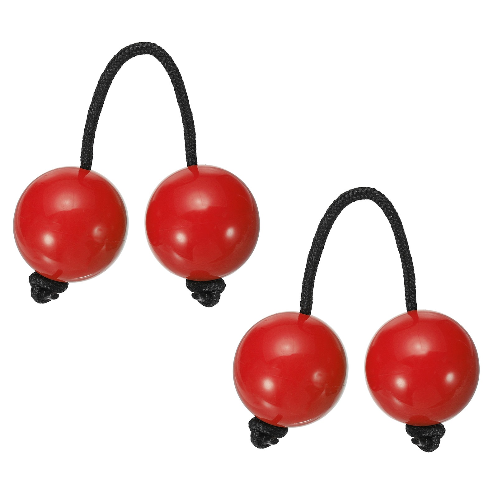 Unique Bargains Rhythm African Shaker Kashaka Shaker Ball Kashaka Hand Percussion Instruments with Black Rope Fit for Adults Wedding Party Musical Class Show 2pcs Red