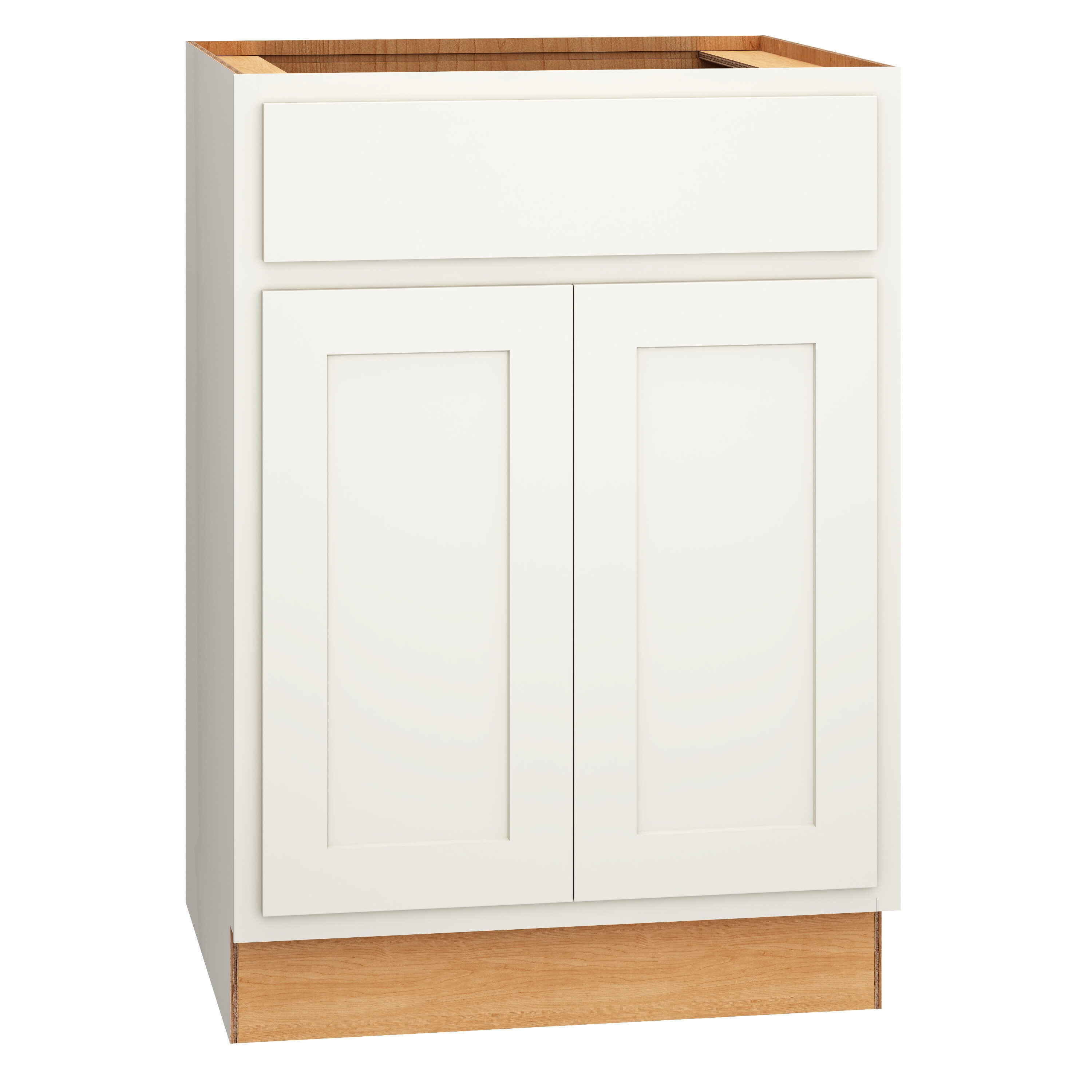 Diamond Express 321 VSB243421 Jamestown 24-in White Partial Overlay Bathroom Vanity Base Cabinet without Top