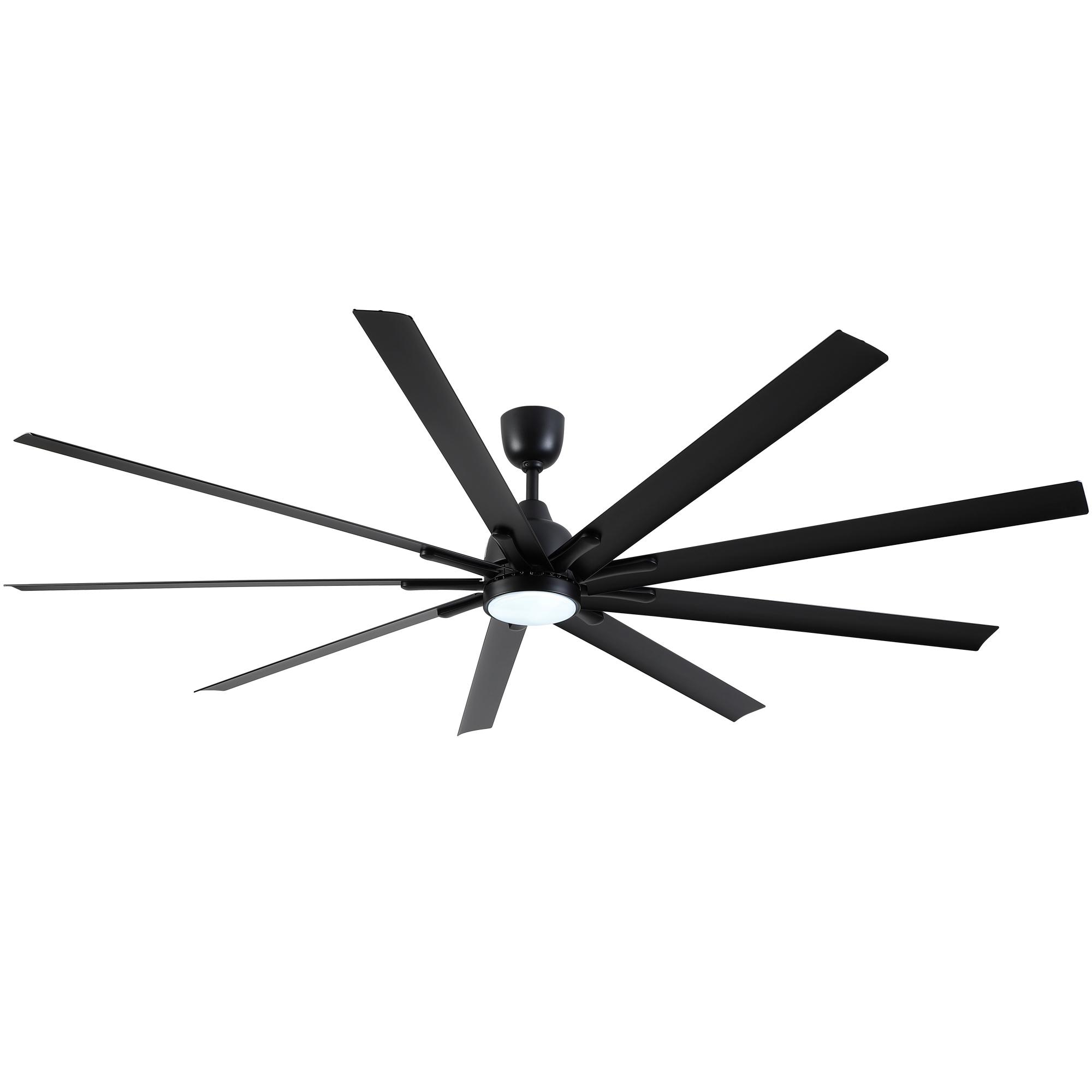Bayfeve BFYH-82918-CF Adjustable Speed 84-in Color-Changing Integrated LED Outdoor Smart Black with Aluminium Blades Ceiling Fan With Light and Remote ( 9 -Blade )
