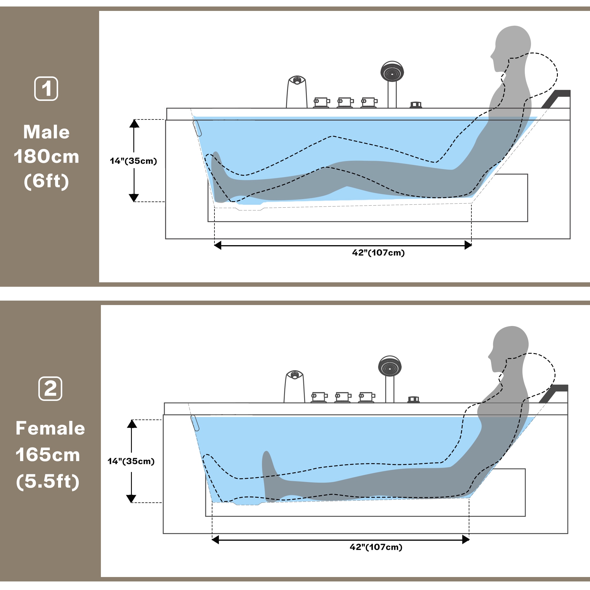 Empava EL-67JT351LED bathtubs - View #2