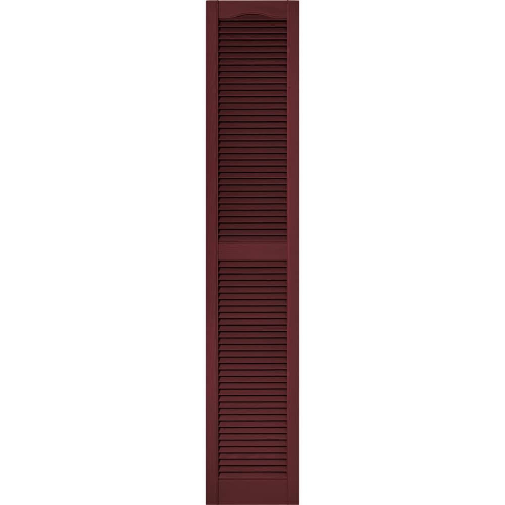 Vantage V1711475078 14.563-in W x 74.75-in H Wineberry Louvered Exterior Shutters ( 1 -Pack )