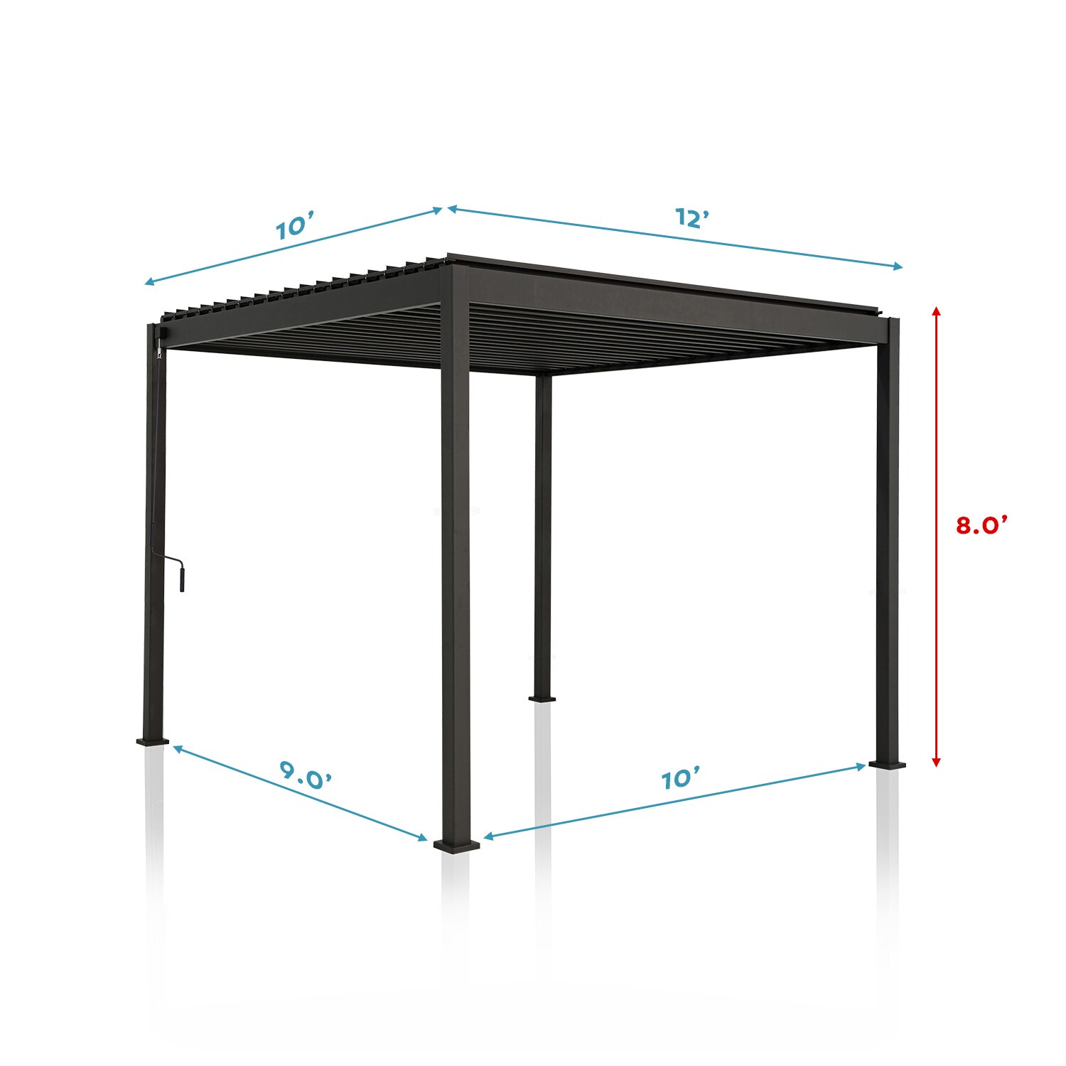 Mirador Modern 10-ft W x 12-ft L x 8-ft 8-in H Charcoal Metal ...