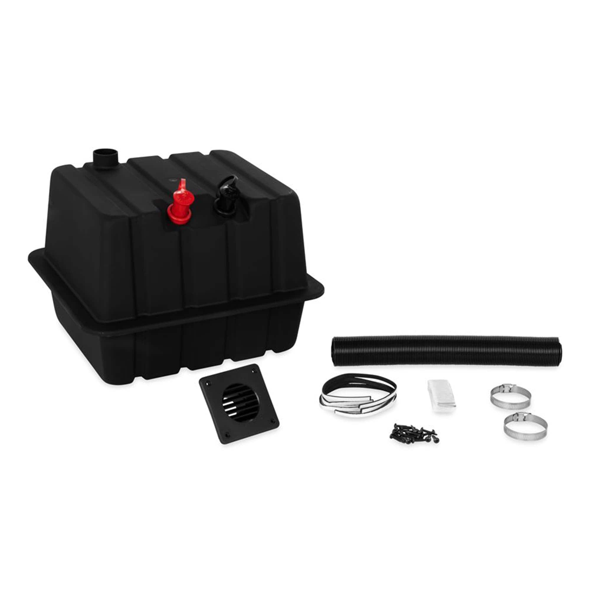 CAMCO 320202 Vented RV/Marine Double SideBySide Durable Polymer Battery Box Set  Black