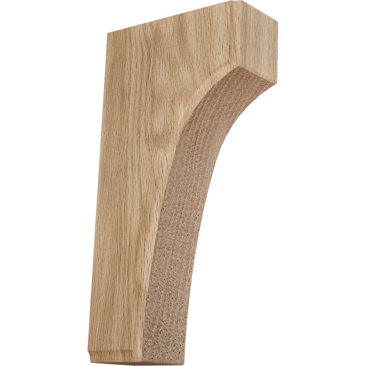 Ekena Millwork BKTW02X04X08CVRO Clarksville 1-3/4-in x 4-in x 8-in Red oak Brown Wood Standard bracket