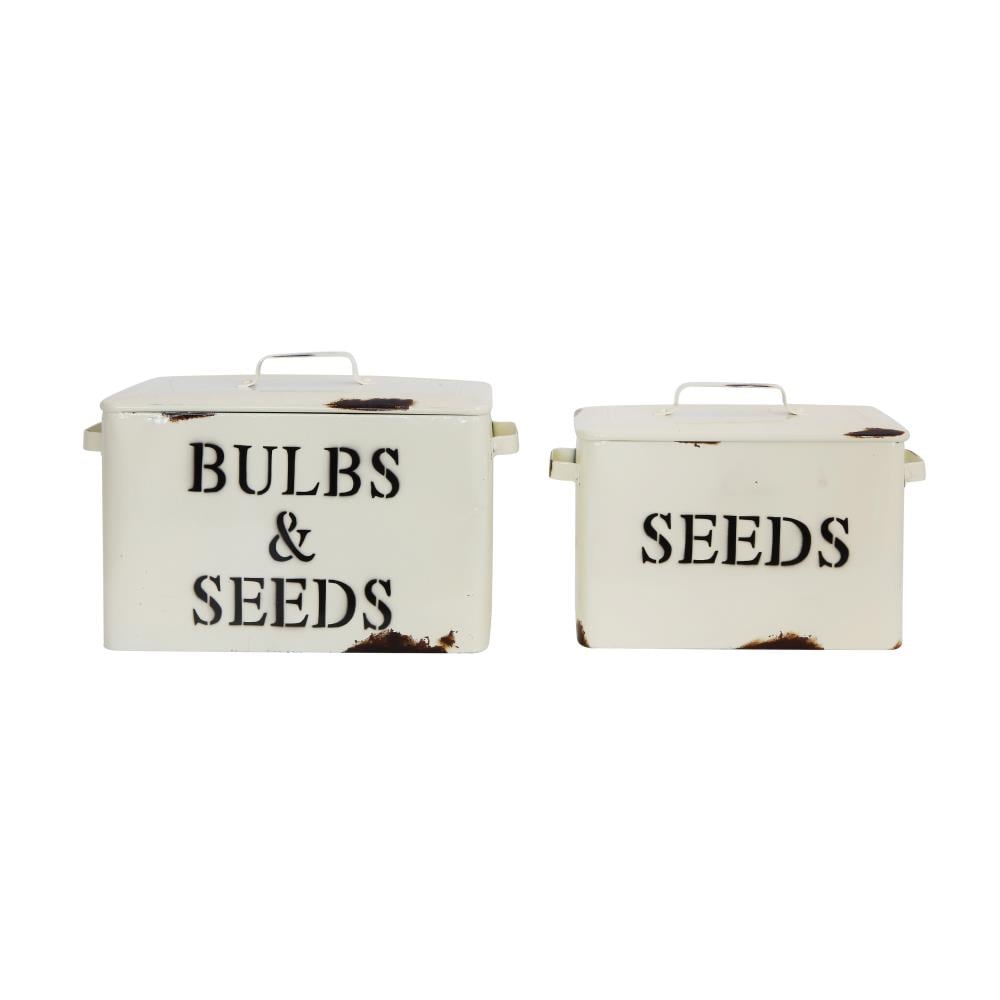 STORIED home DA7752 White Stone Casual Decorative Box
