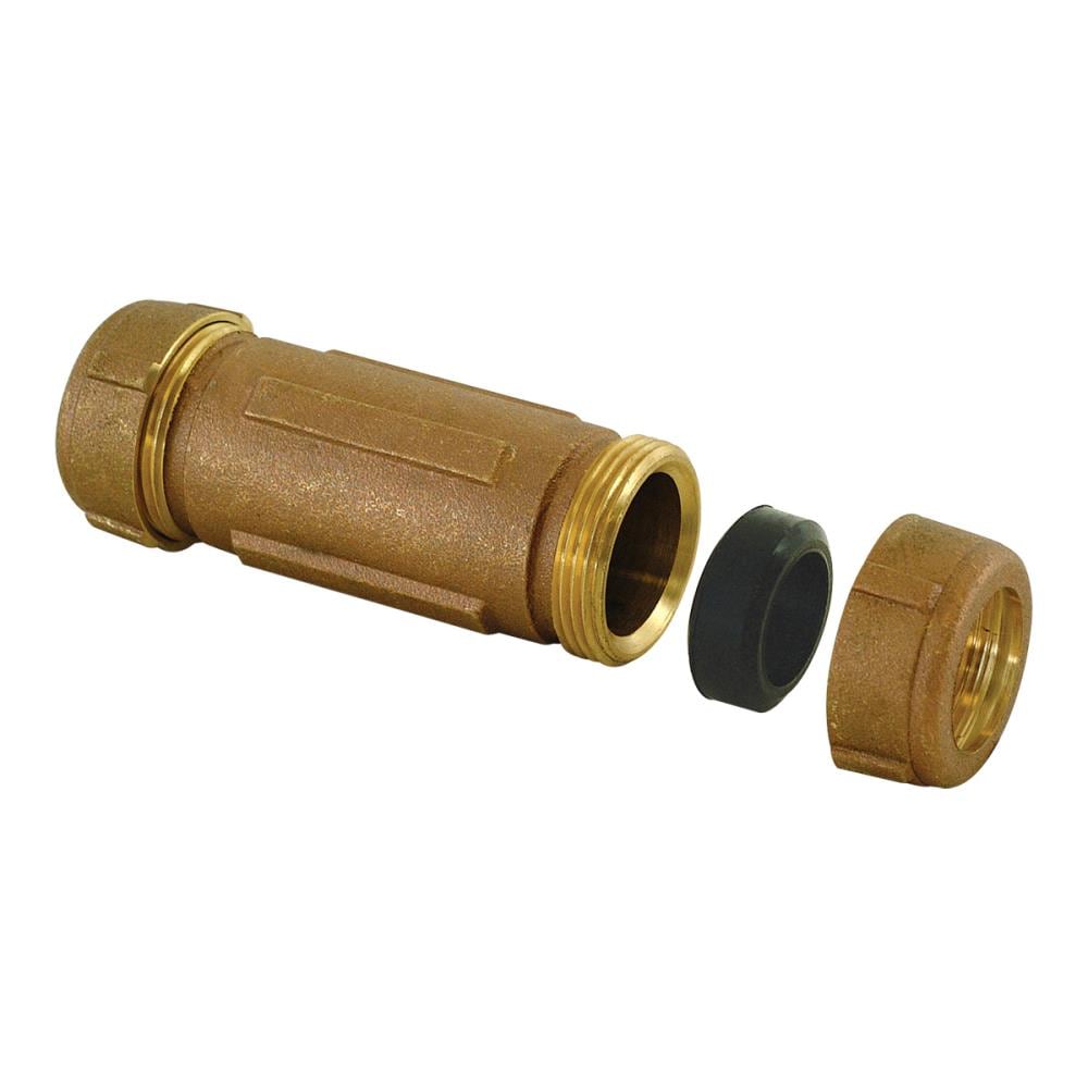 3/8 Pipe 1/2 Copper Tube Brass Compression Pipe Joining Coupling