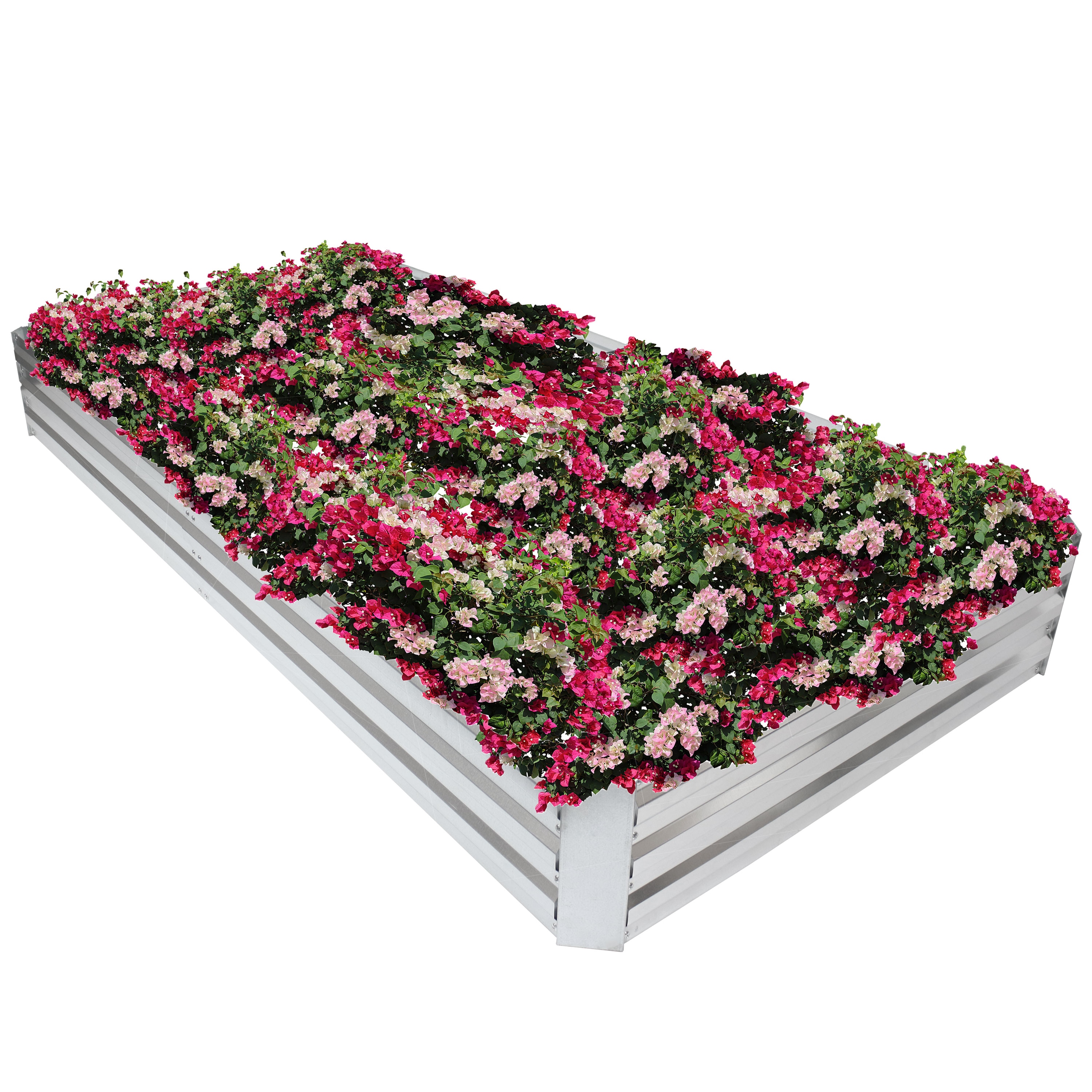 Sunnydaze Decor NPH-656 95-in W x 47-in L x 12-in H Elevated Silver Galvanized Metal Raised Garden Bed