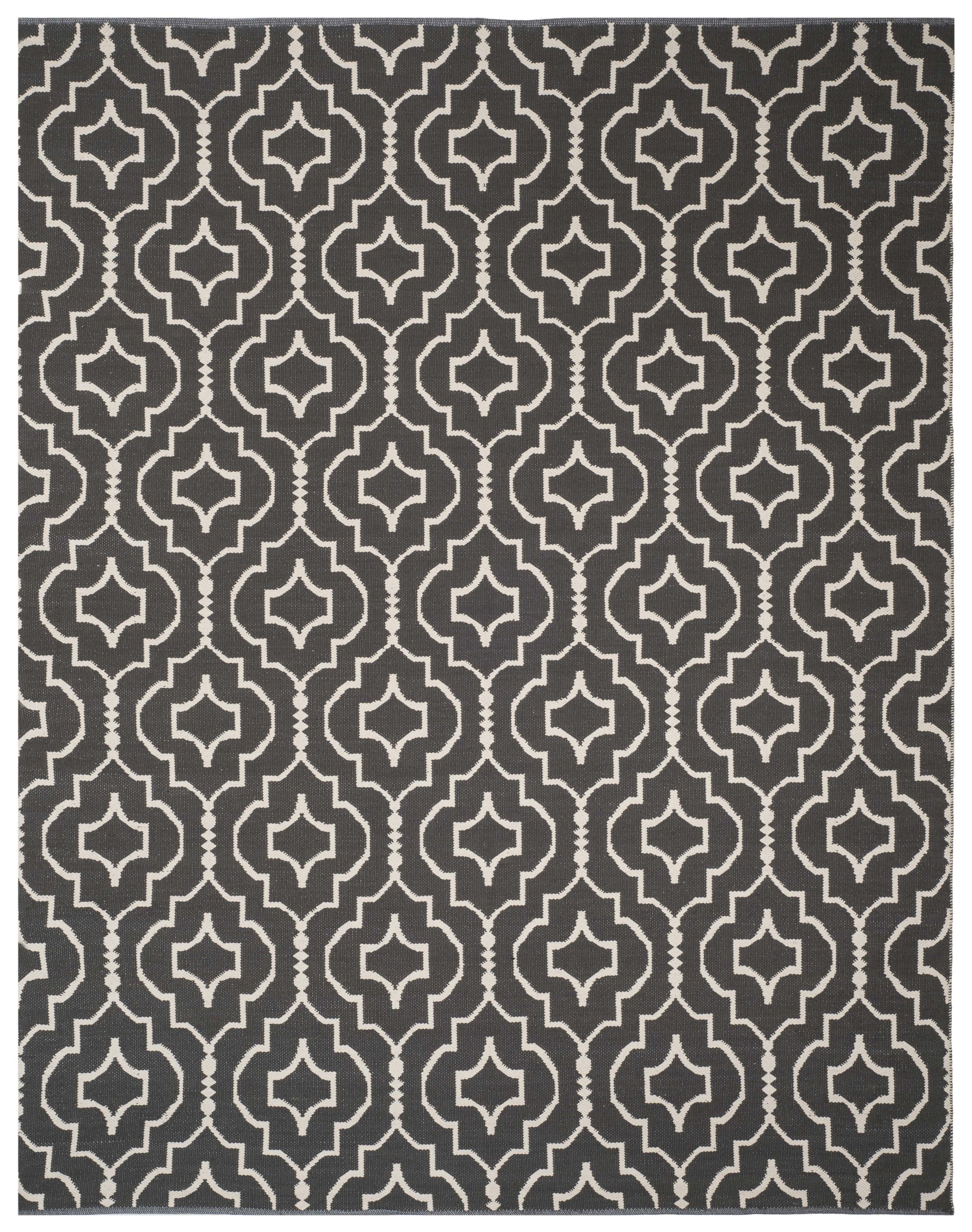 Safavieh MTK722E-8 Montauk Depoe 8 x 10 (ft) Cotton Dark Gray/Ivory Rectangular Indoor Coastal Area rug