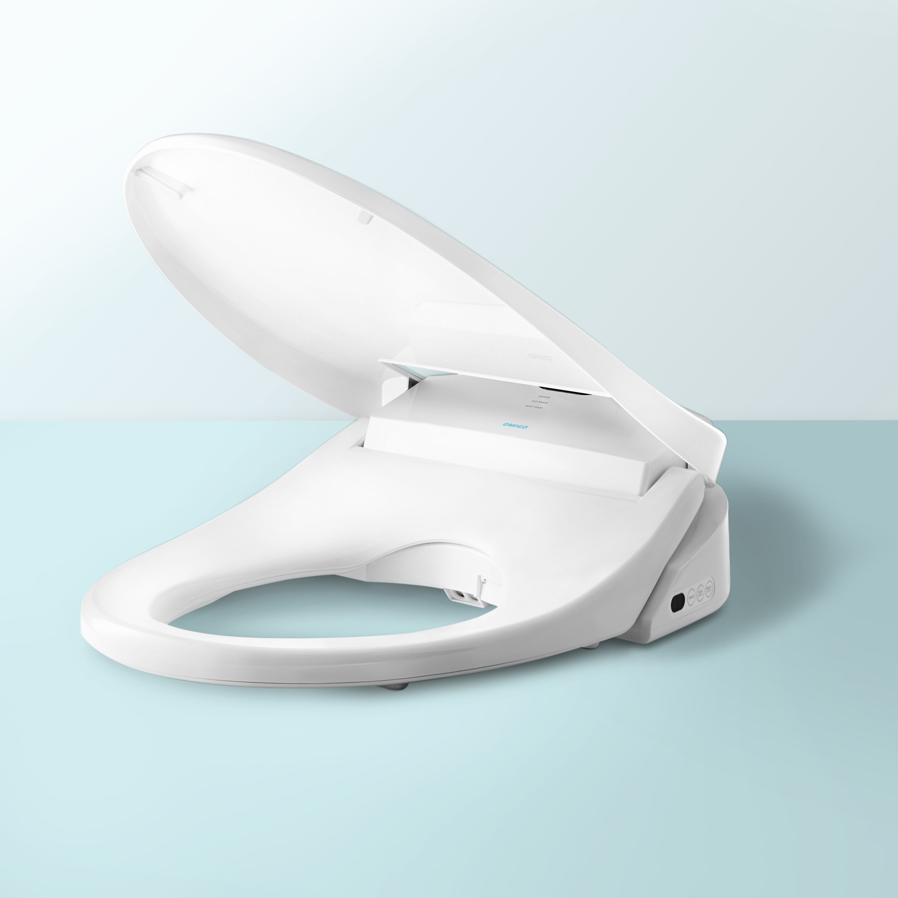 Brondell CMAO-RW Plastic White Round Soft Close Heated Bidet Toilet Seat