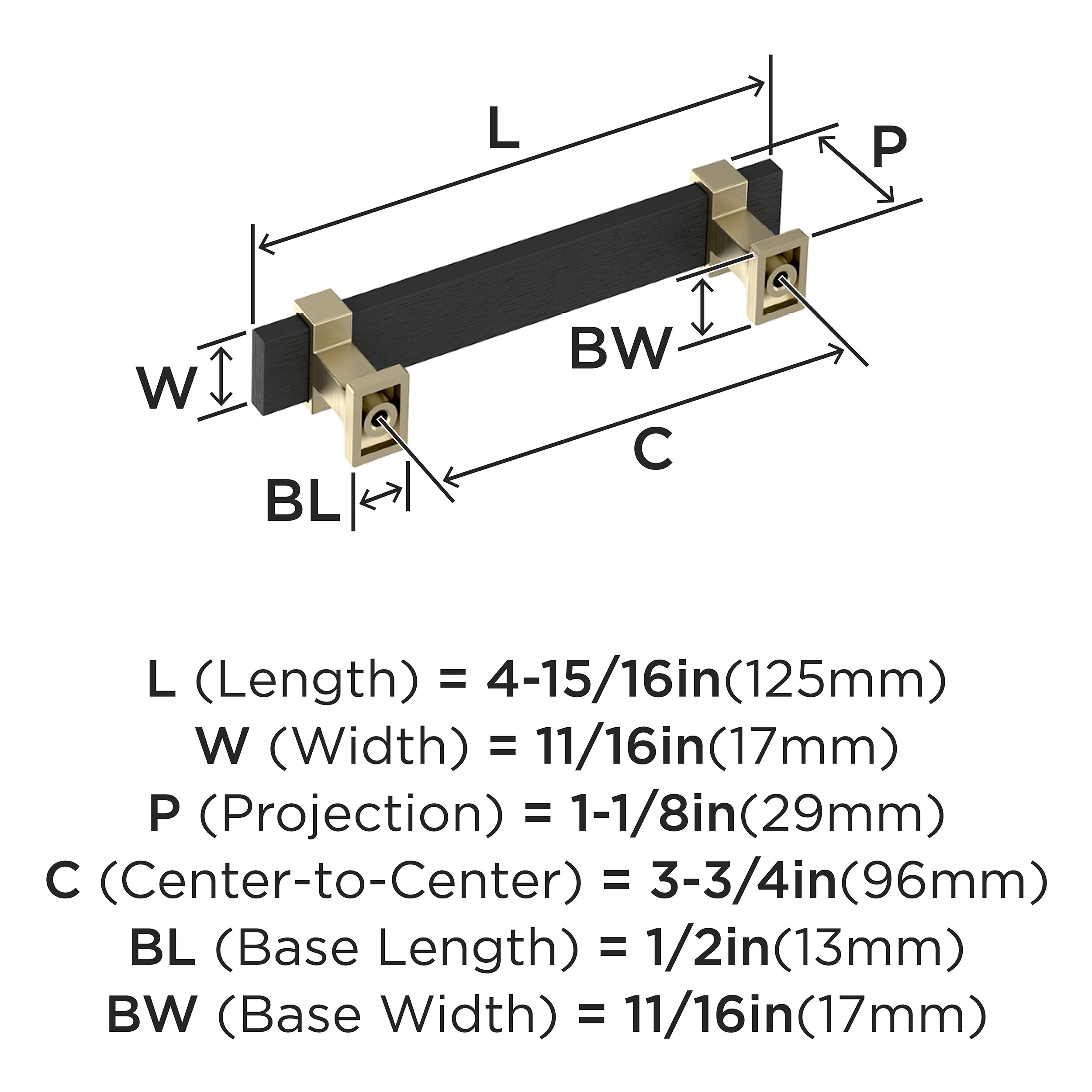 Amerock BP36681BMBBBZ Cabinet-Pulls - View #4