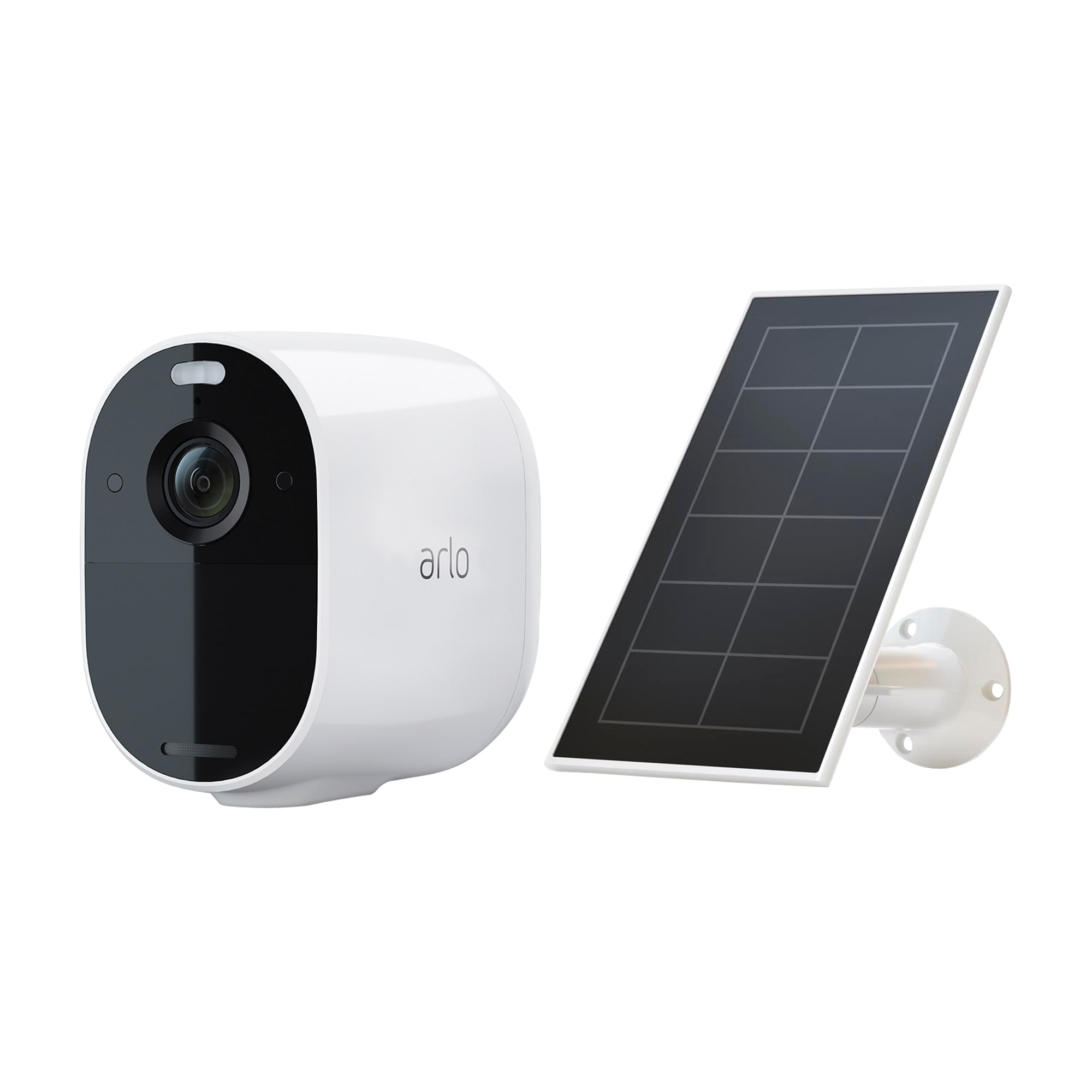 Shop Arlo Essential Cam, White + Arlo Solar Panel - Essential, White Bundle at Lowes.com