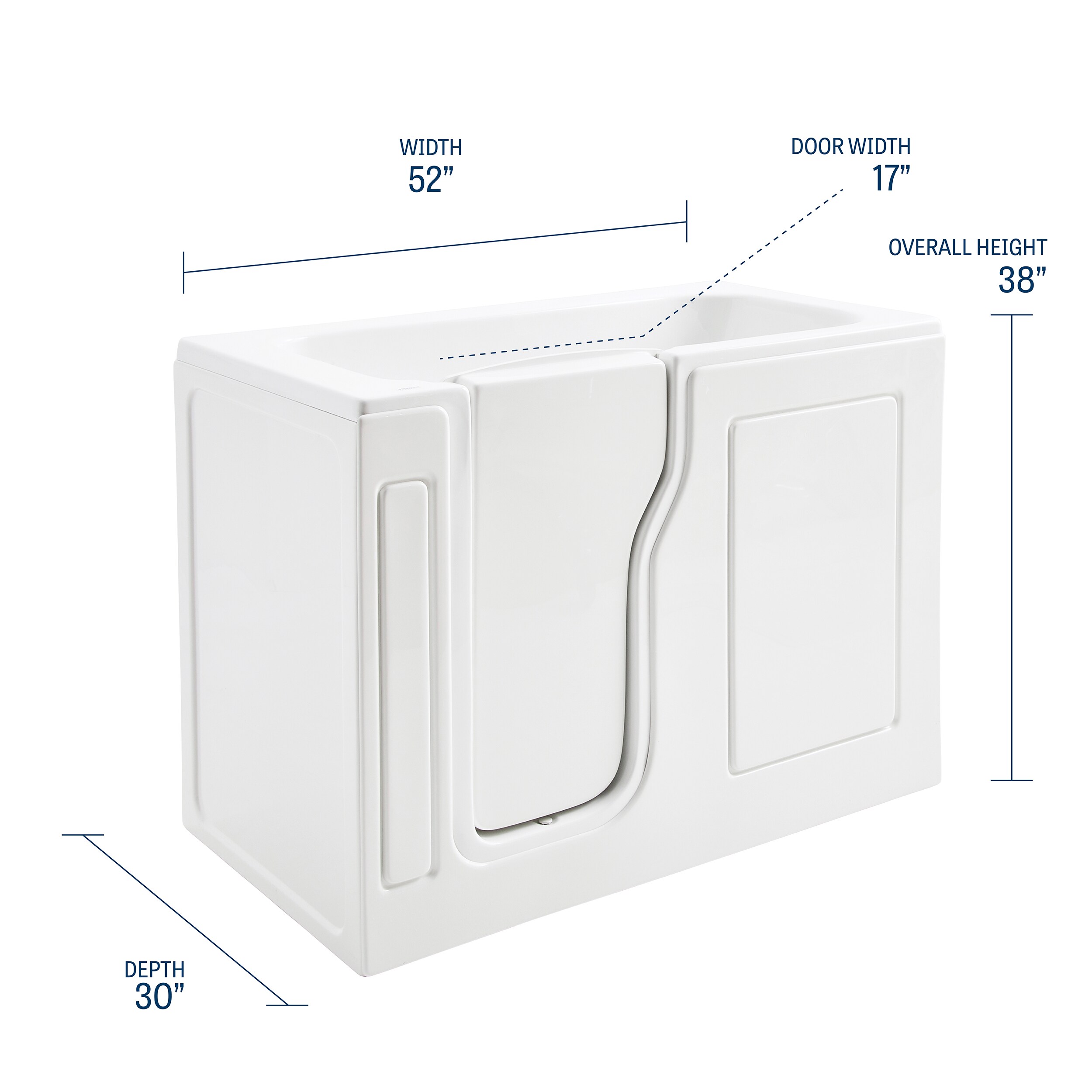 Mansfield Restore ACR 30-in x 51.5-in White Acrylic Walk-In Soaking ...