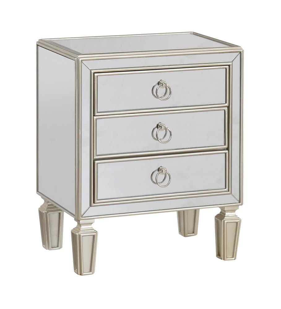 Trio White and Champagne Gold Chest of Drawers