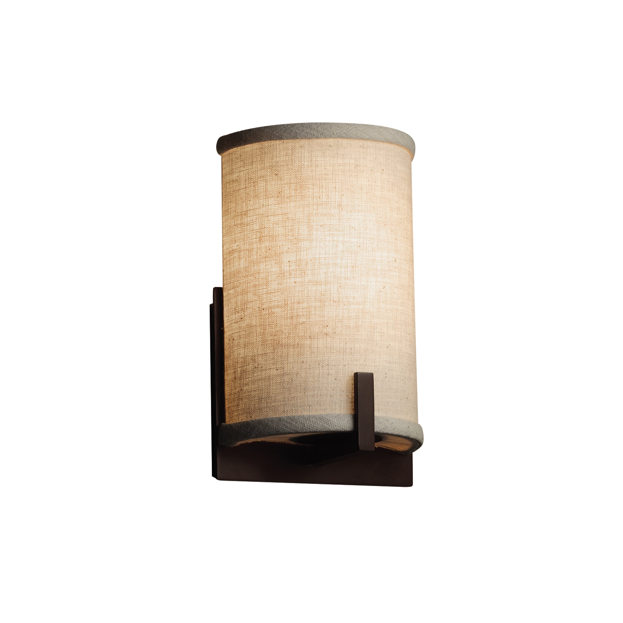 Justice Design Group FAB-5531-CR-DB-LED1 Textile 5.5-in W 1-Light Dark Bronze Transitional LED Wall Sconce