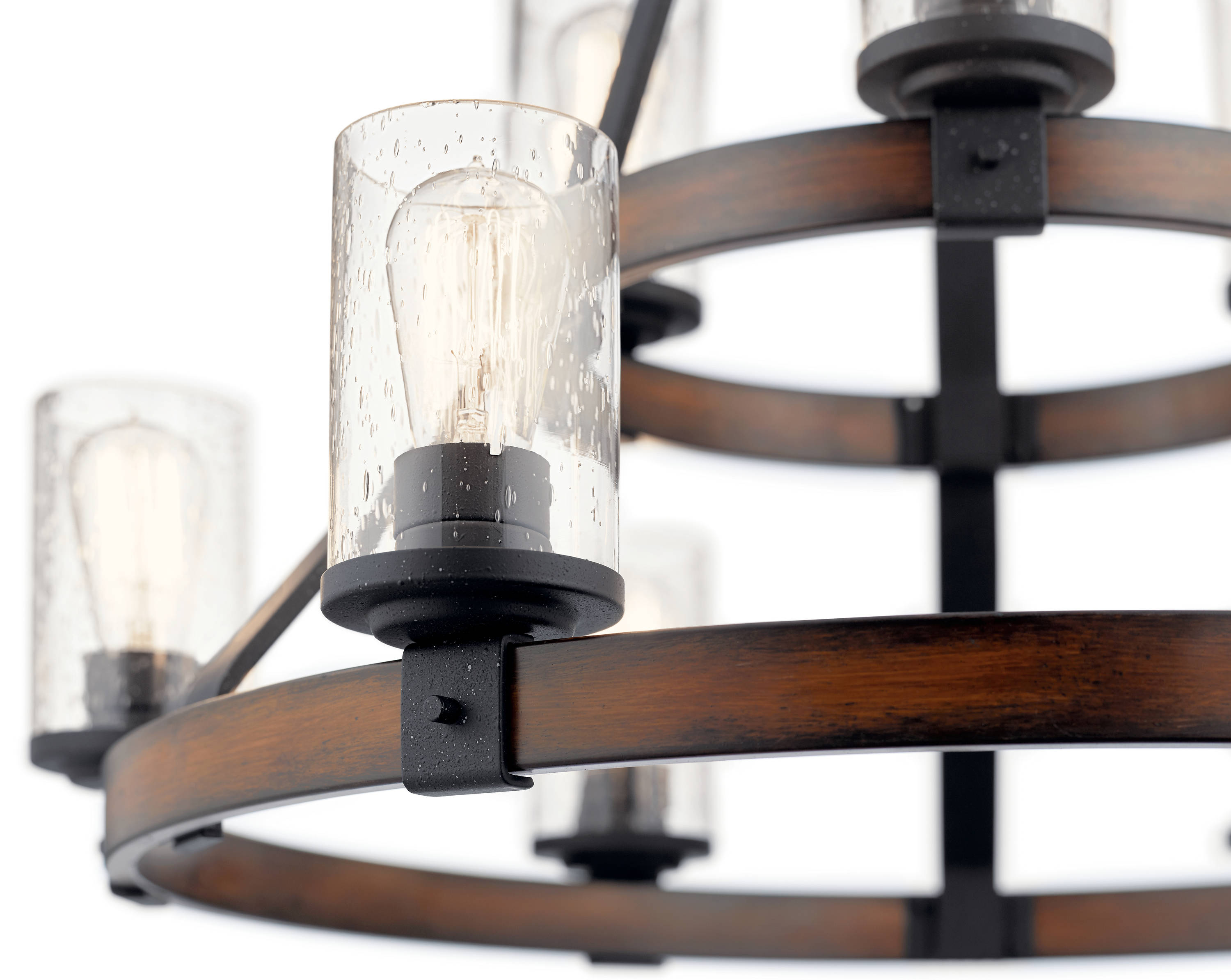 Kichler Barrington 9-Light Distressed Black Rustic Dry rated Chandelier