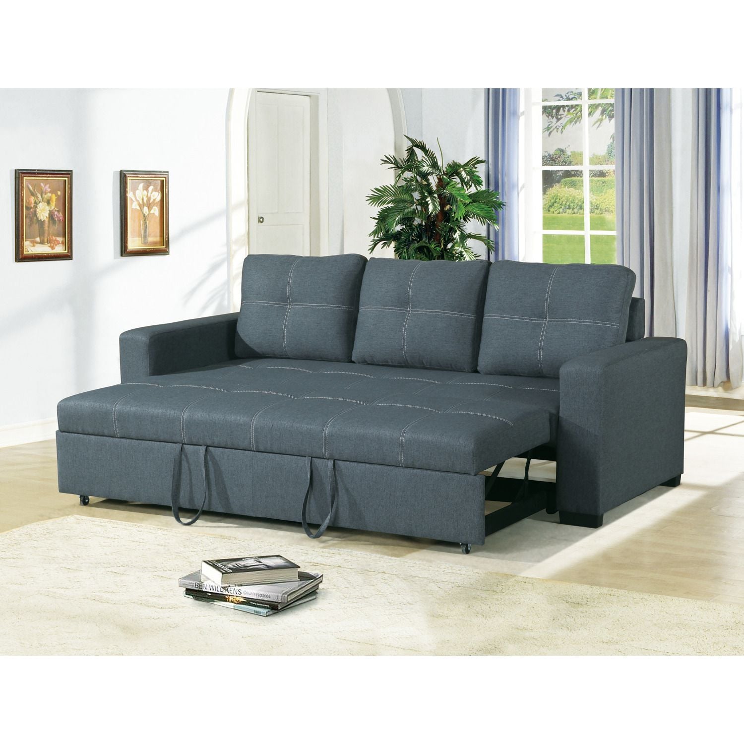 JASMODER HS00-F6532 32-in Modern Blue Polyester/Blend Sofa