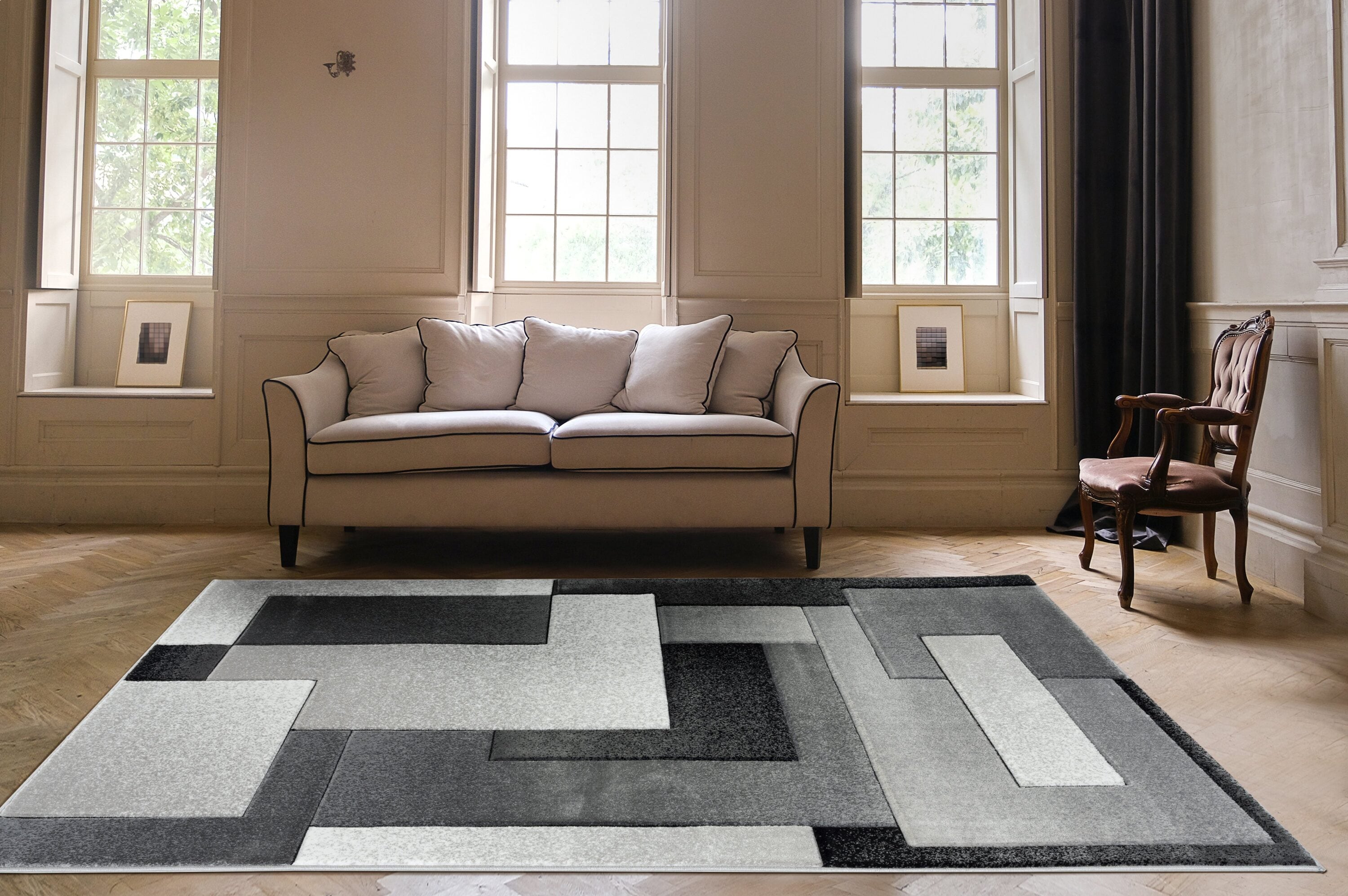 MDA Rugs OR123810 Orelsi 8 x 10 (ft) Polypropylene Gray Rectangular Indoor Abstract Area rug