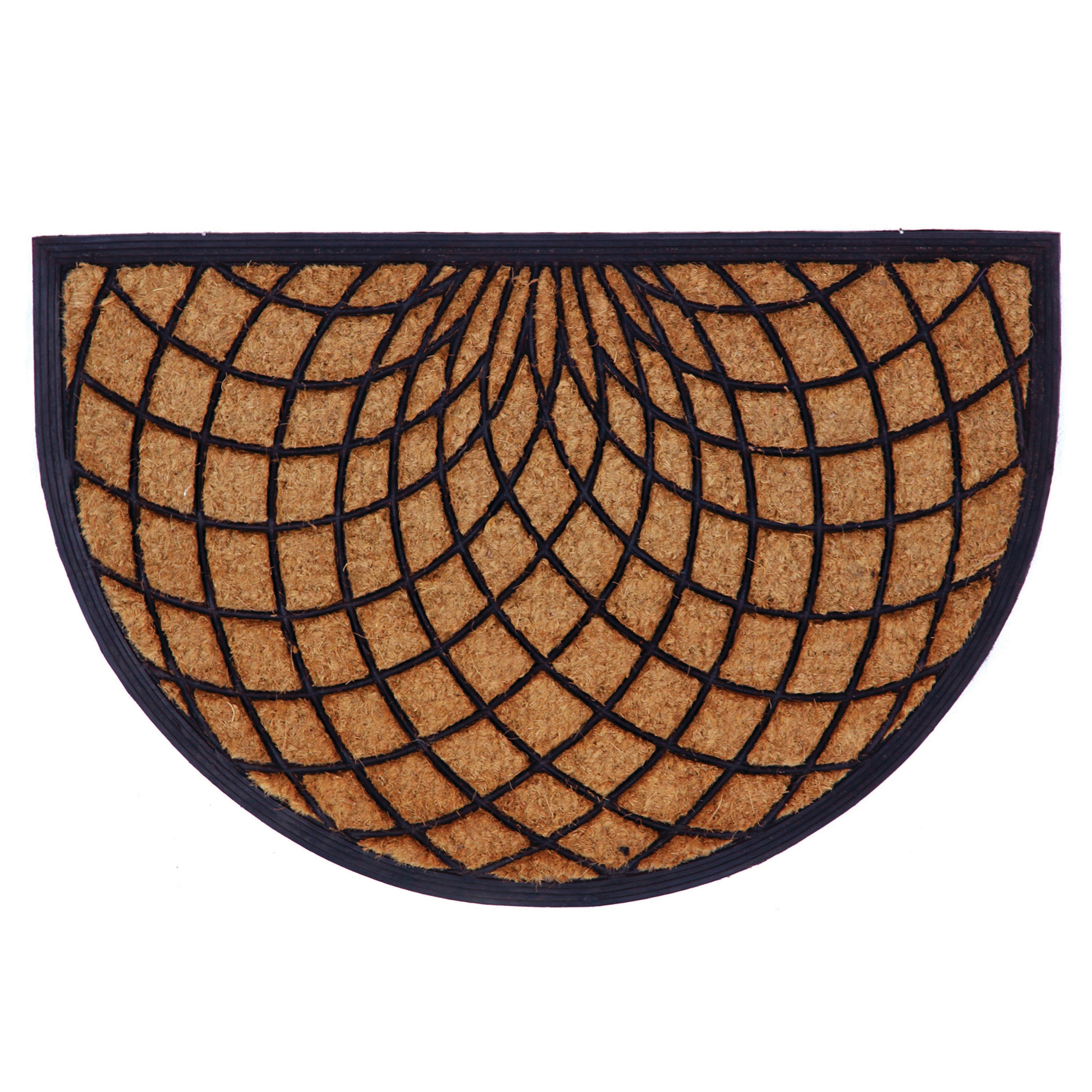 Callowaymills 153642436 2-ft x 3-ft Olympia Coir/Rubber Half-round Indoor or outdoor Decorative Door mat