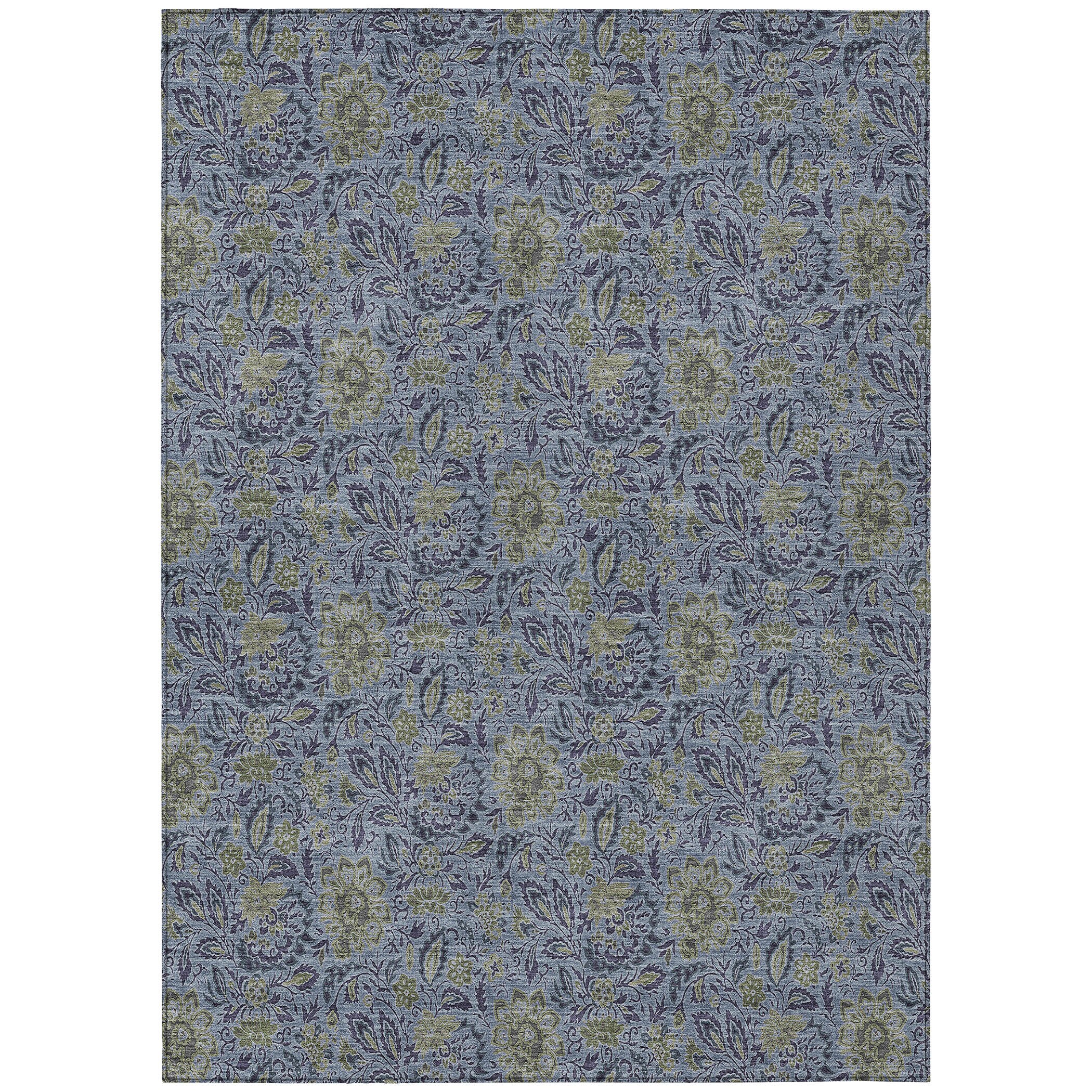 Addison Rugs ACN660DN3X5 Chantille ACN660DN 3 x 5 (ft) Polyester Denim Rectangular Indoor/Outdoor Geometric Machine washable Area rug