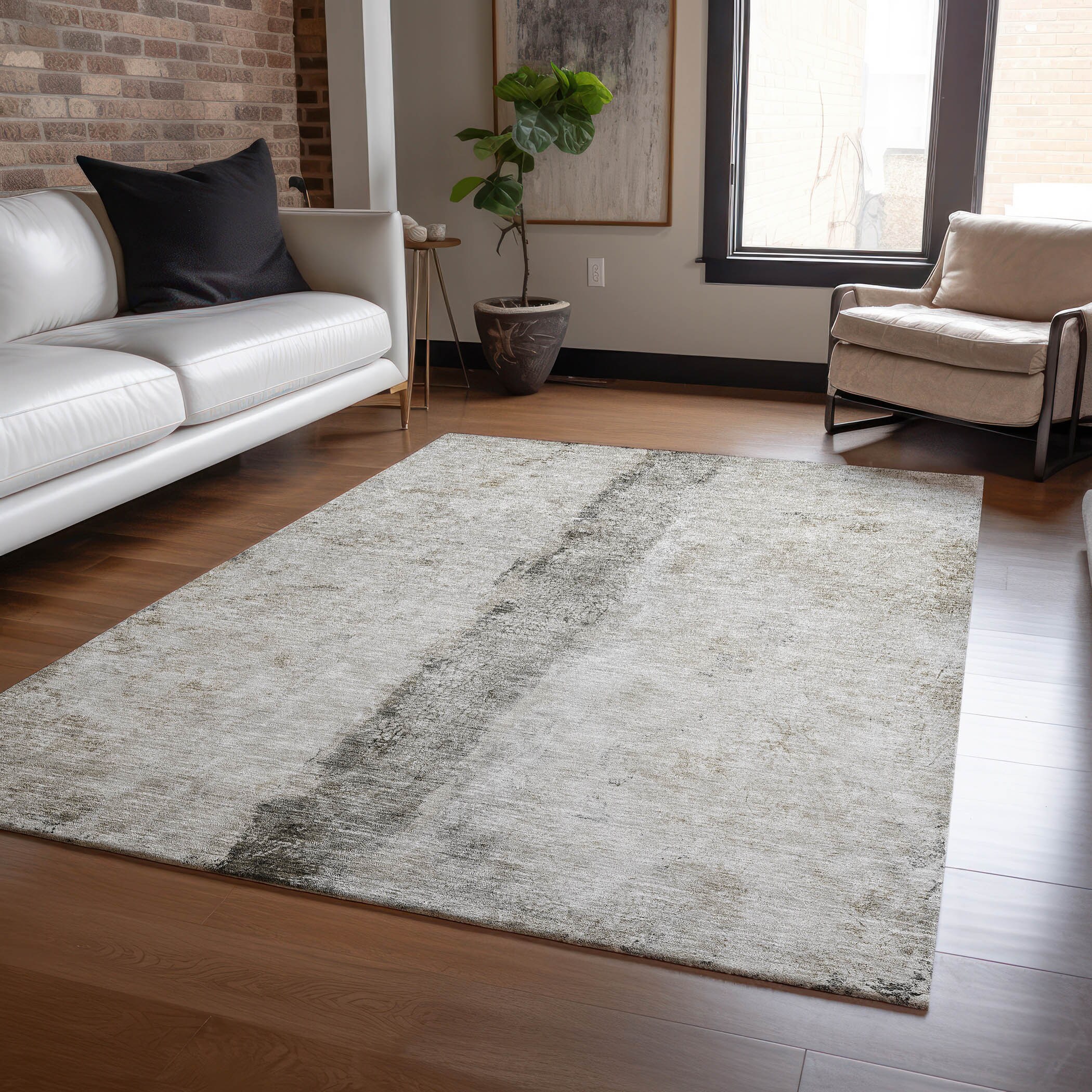 Addison Rugs Chantille 8 X 10 (ft) Khaki Indoor/Outdoor Abstract 