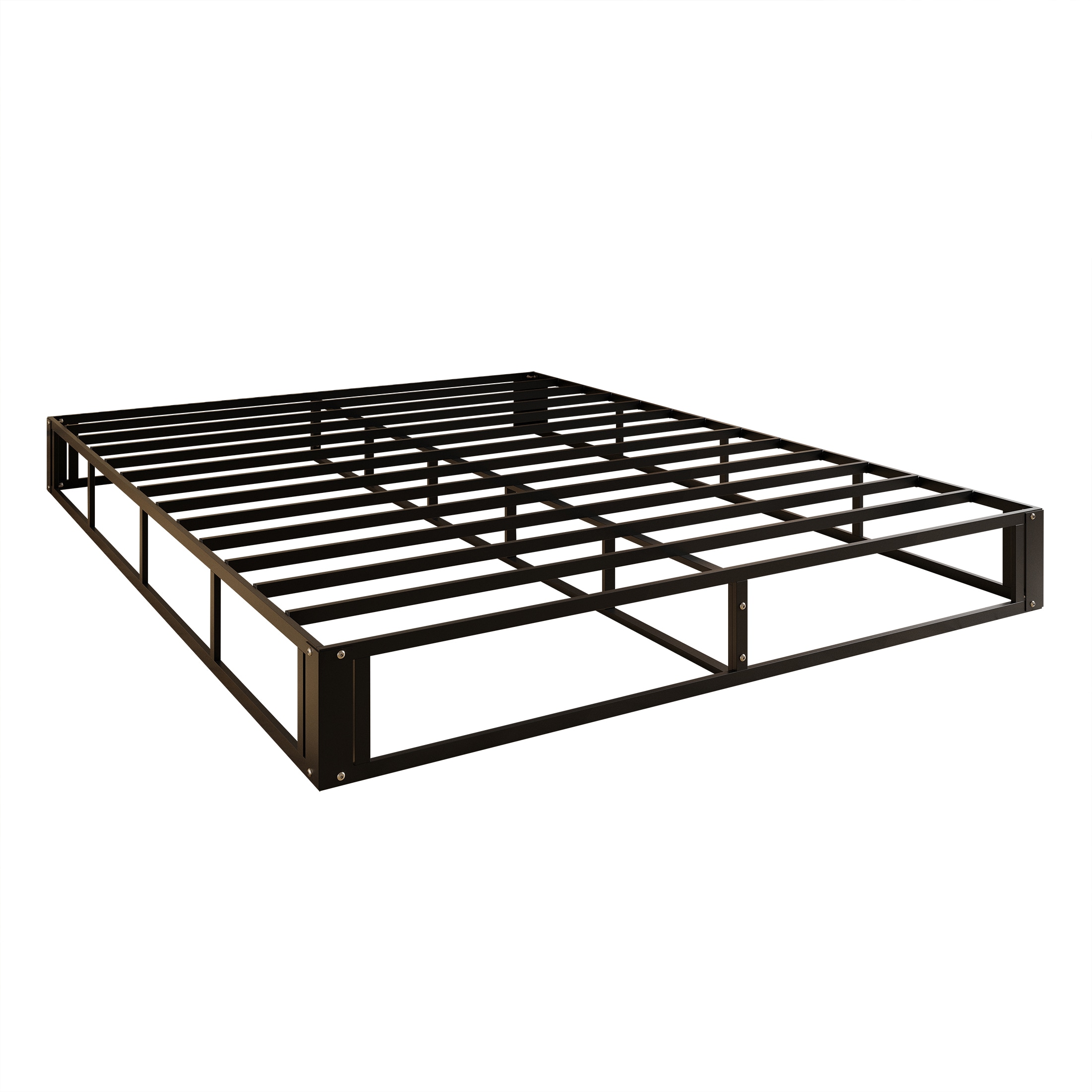 Twin Gray Upholstered Linen Metal Box Spring