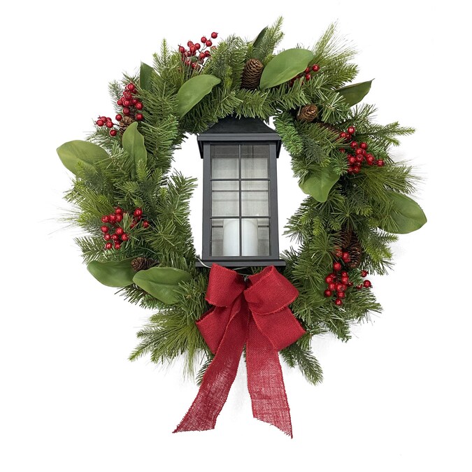 Artificial Wreaths, Light Up Wreath Outdoor Battery Operated