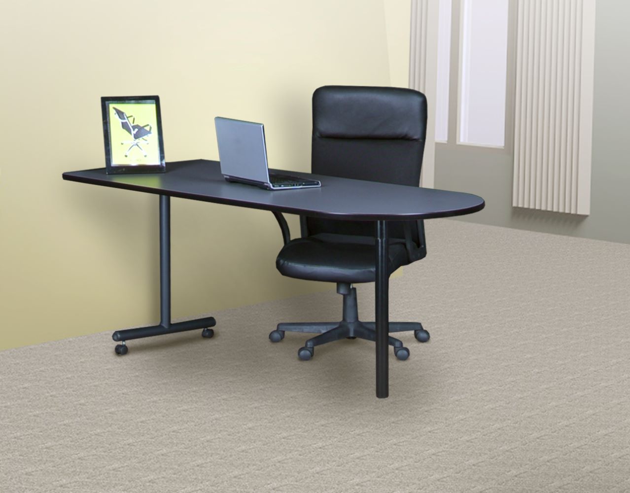 Adjustable Black Metal Peninsula Table Leg