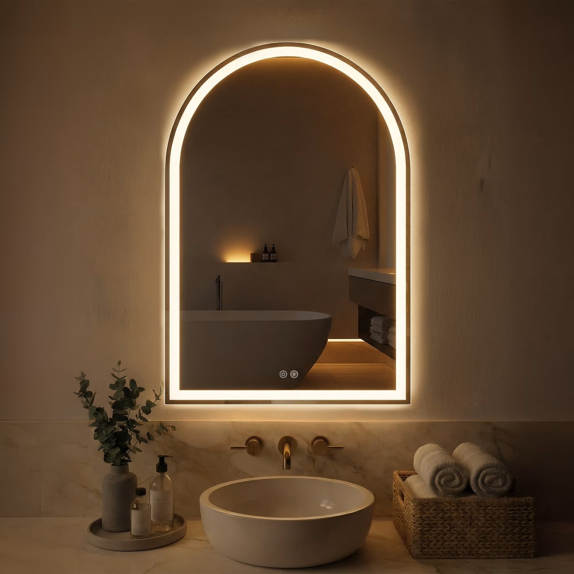 Atilioo QA-GZ-2836W-LED Framed-Bath-Mirrors - View #2
