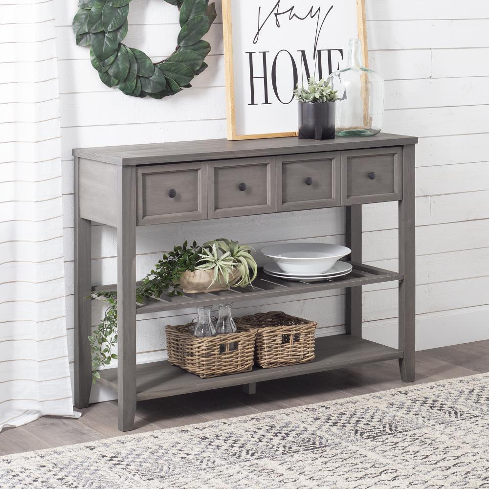 Gray Pine Kitchen Hutch With Wine Storage At Lowes Com   14939119 