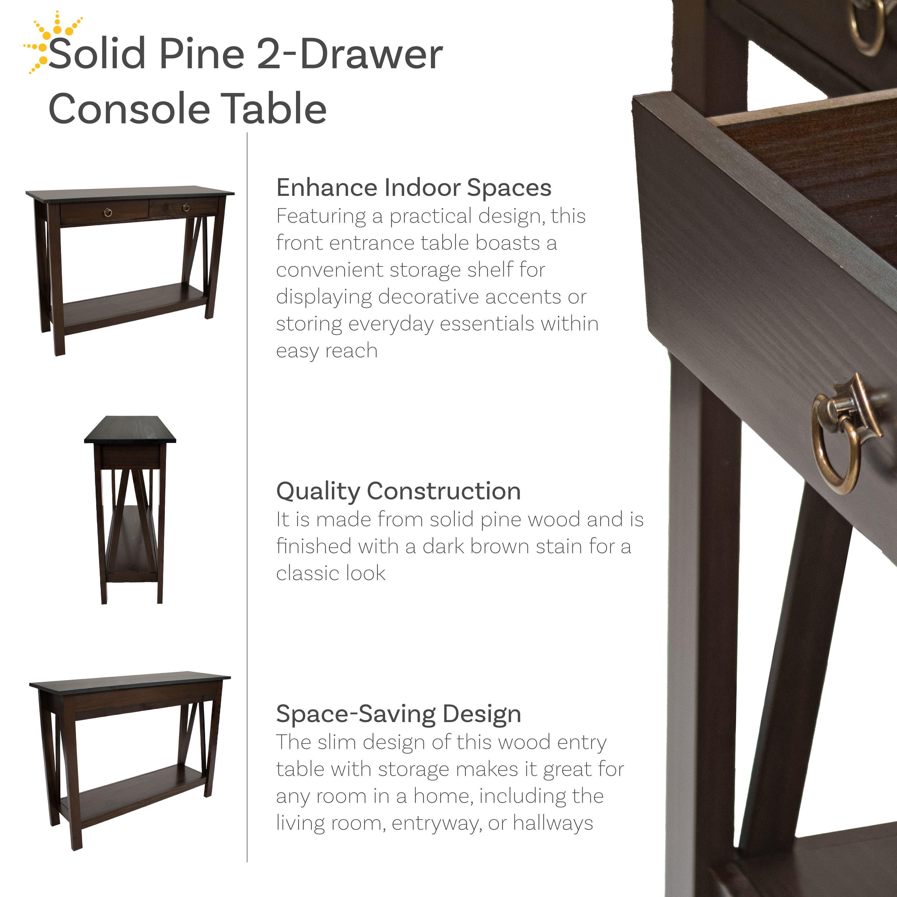 Sunnydaze Decor AGR-783 Console-Sofa-Tables - View #3