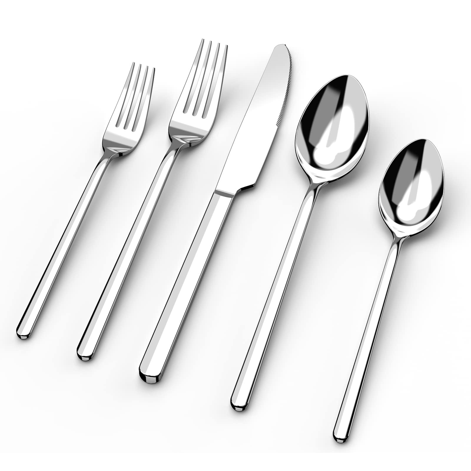 Aoibox  40 Piece 18 10 Stainless Steel Flatware Set for 8 with Mirror Polished Finish with 40 piece service for 8