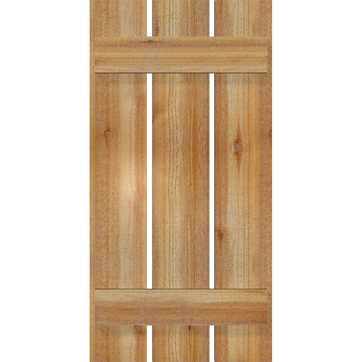 Ekena Millwork RBS06S17X034RWR 17.125-in W x 34-in H Unfinished Paintable/Stainable Board and batten Spaced Wood Exterior Shutters ( 2 -Pack )