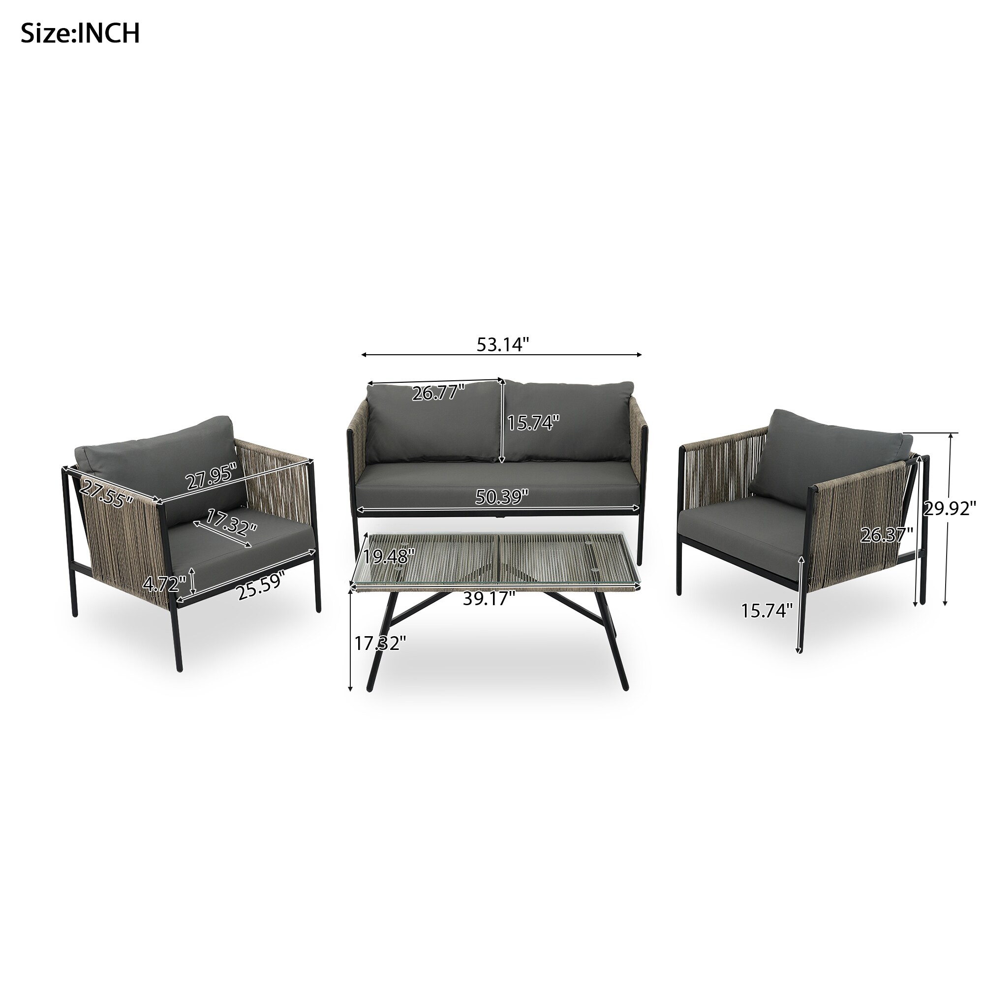 Forclover AL-040GR Patio-Conversation-Sets - View #9