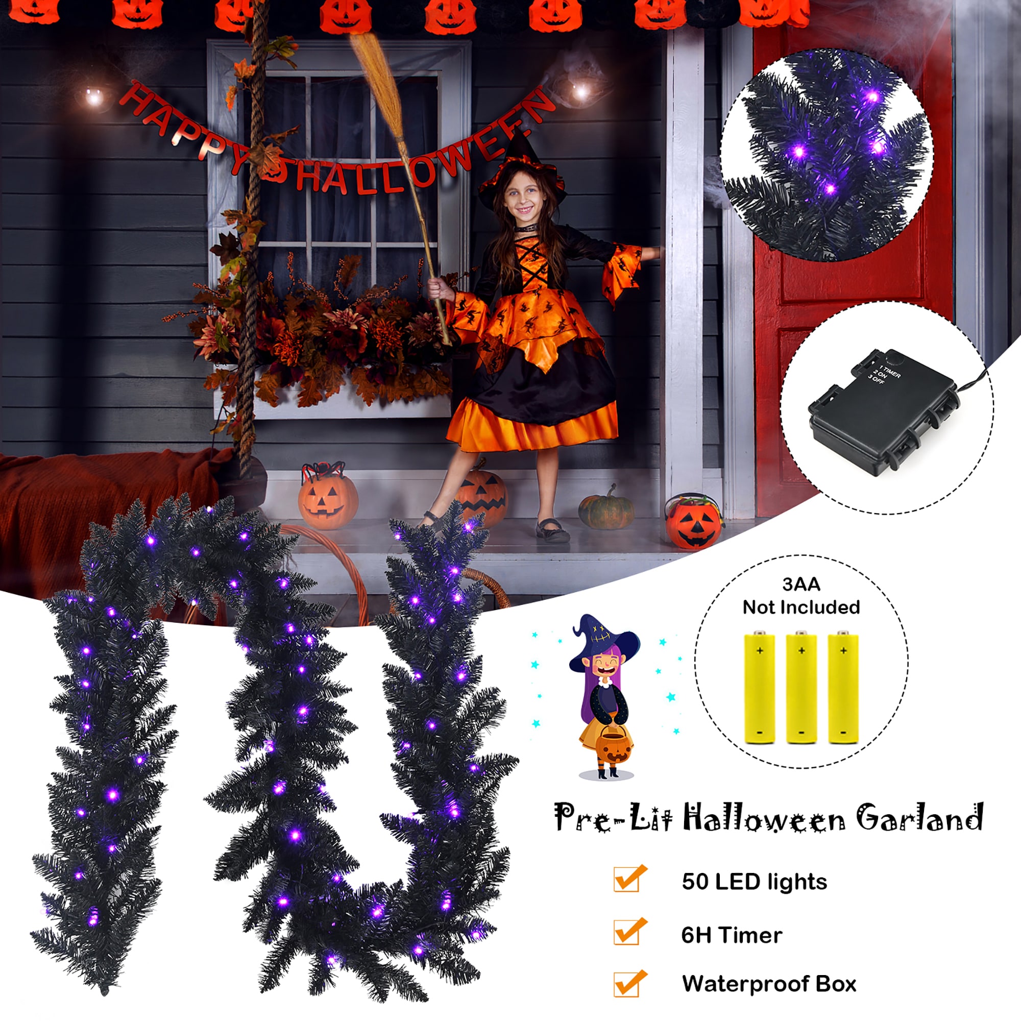 Goplus LWS00823 Artificial-Christmas-Garland - View #4