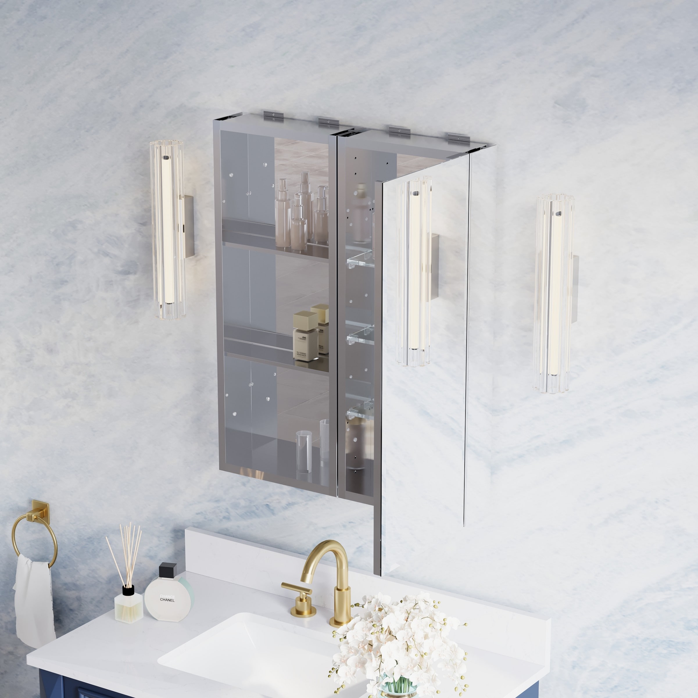WELLFOR B12R1230MC Bathroom-Wall-Cabinets - View #3