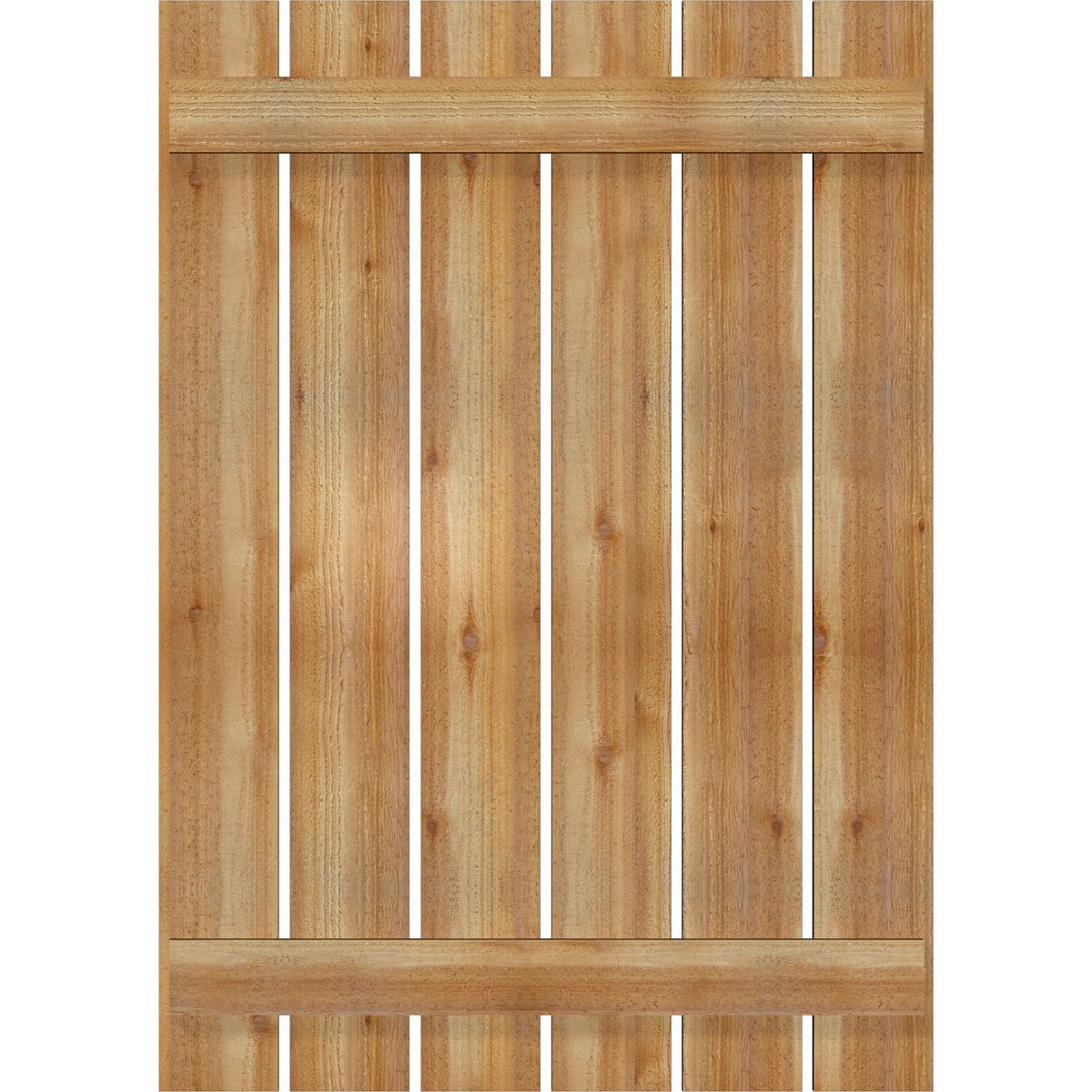Ekena Millwork RBS06S35X049RWR 34.75-in W x 49-in H Unfinished Paintable/Stainable Board and batten Spaced Wood Exterior Shutters ( 2 -Pack )