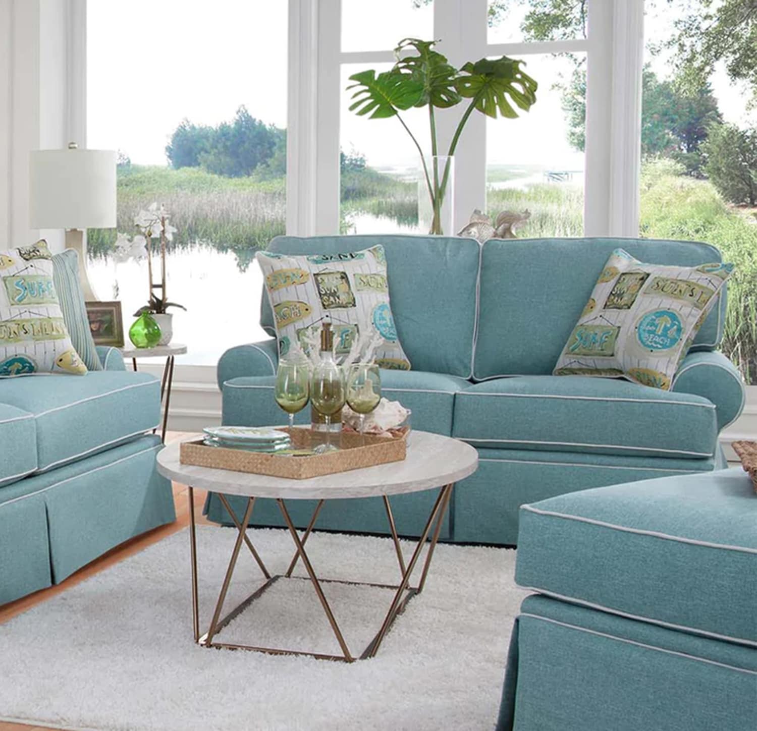 Beachy loveseat deals