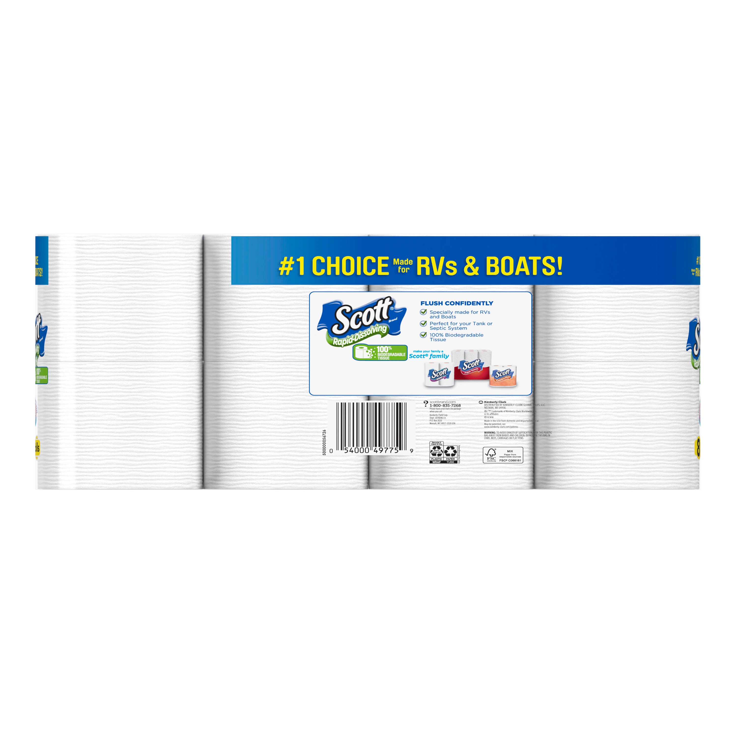 SCOTT Rapid Dissolve 8-Pack 1-ply Toilet Paper in the Toilet Paper  department at
