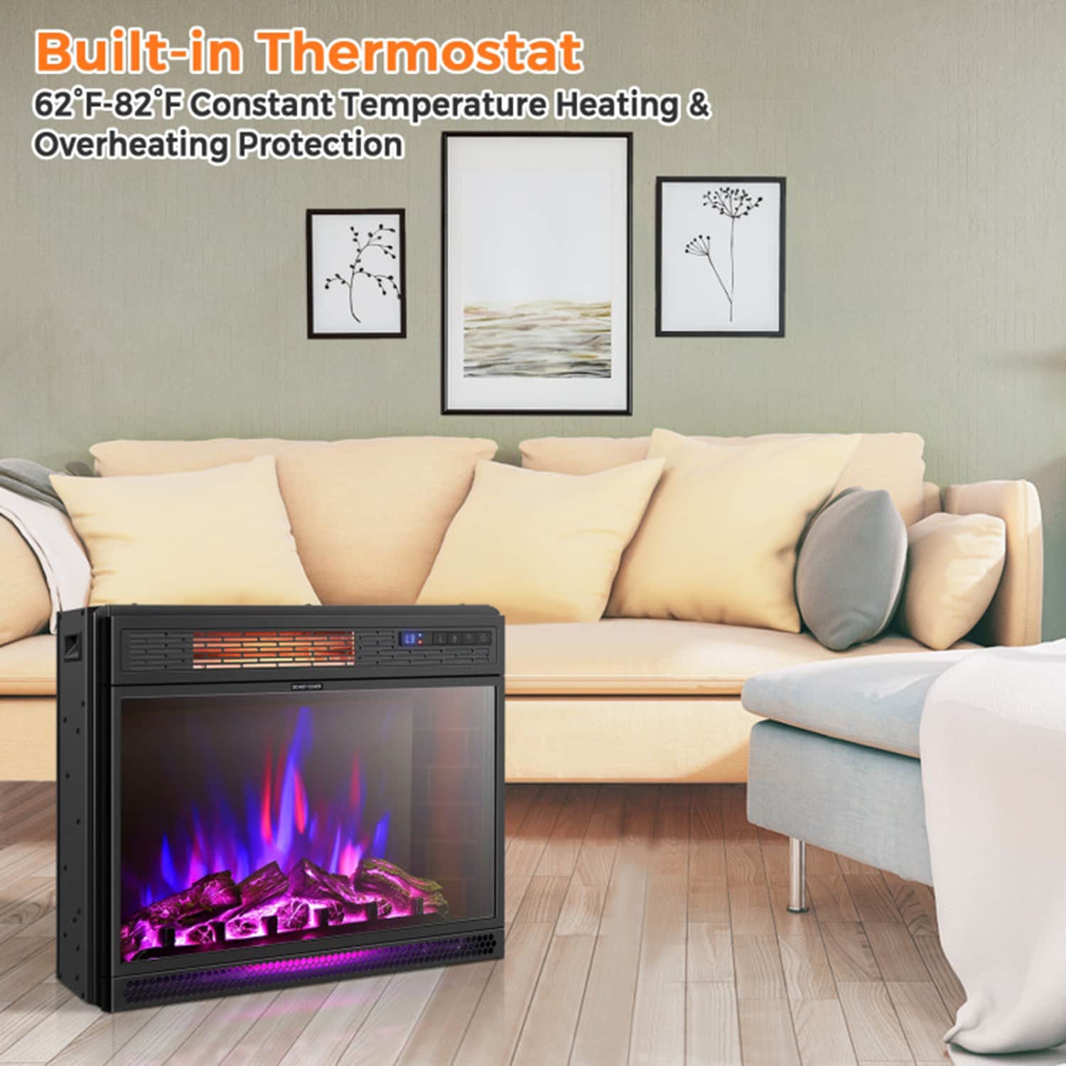 Mondawe MO-FP10560US-WH Electric-Fireplaces - View #3
